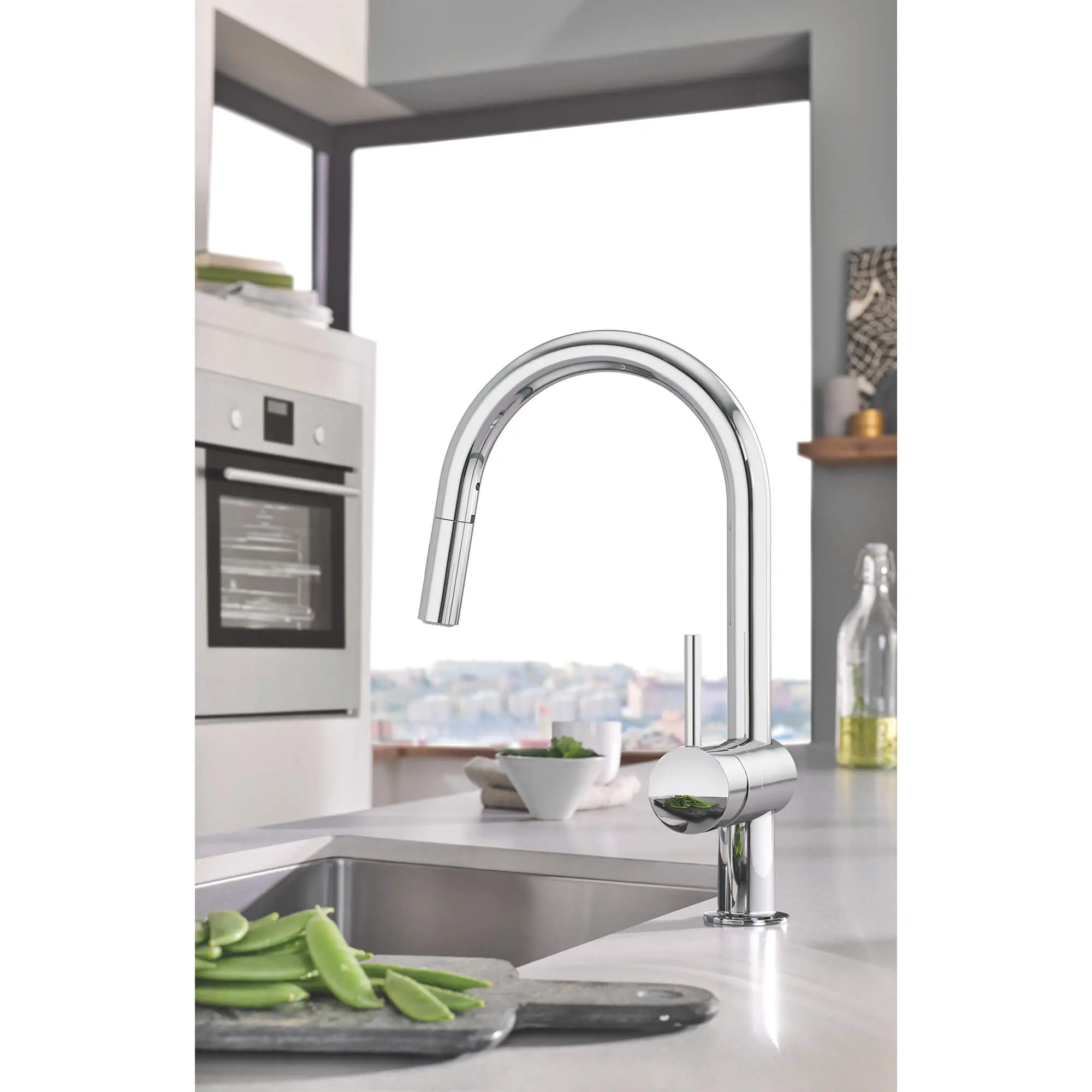 Robinet de cuisine rétractable à poignée simple et double jet 6,6 L/min (1,75 gpm)