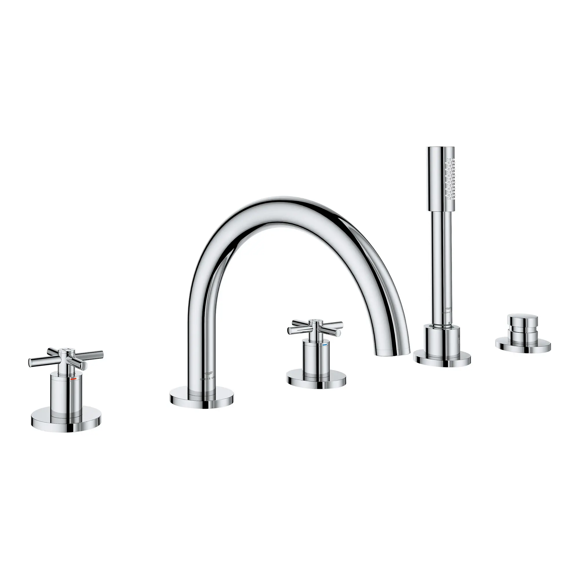 5-Hole 2-Handle Deck Mount Roman Tub Faucet with 6.6 L/min (1.75 GPM) Hand Shower