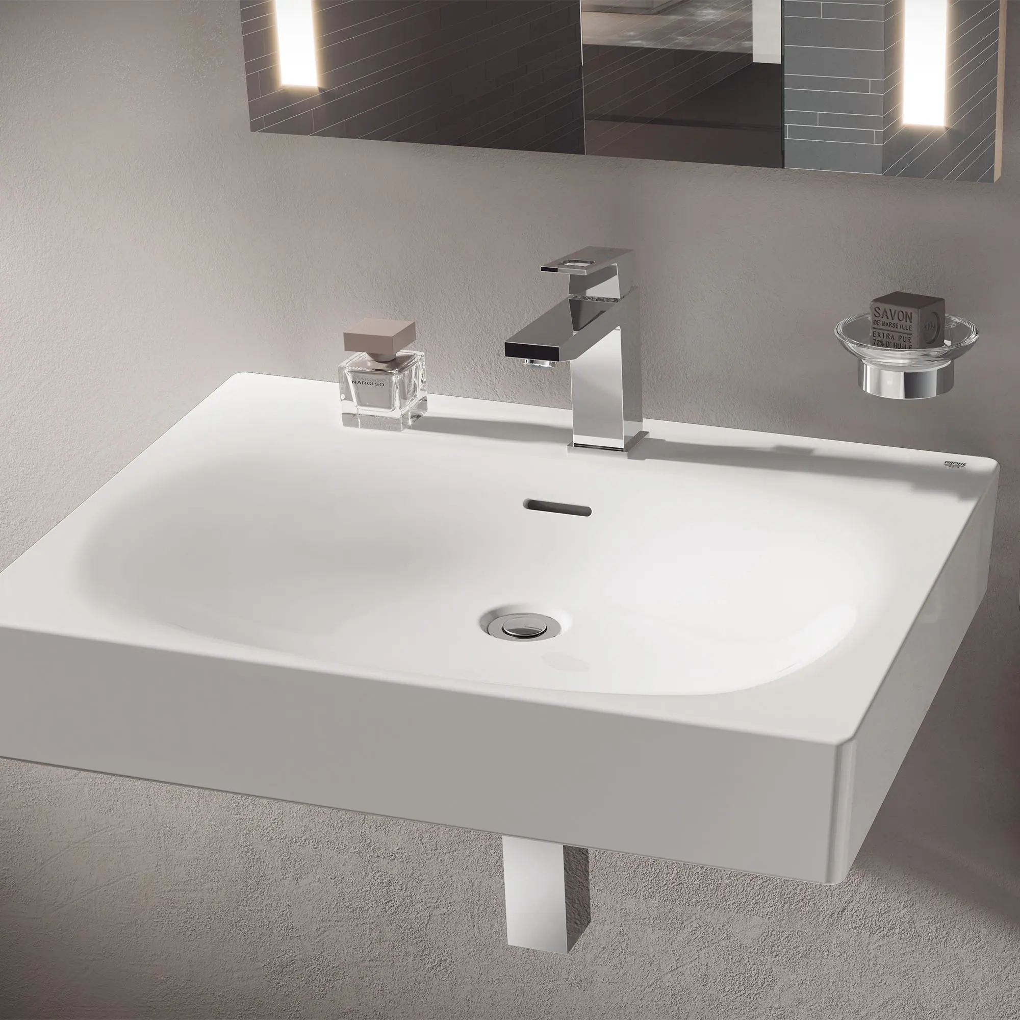 Wall Mount 24" Bathroom Sink, 1-hole