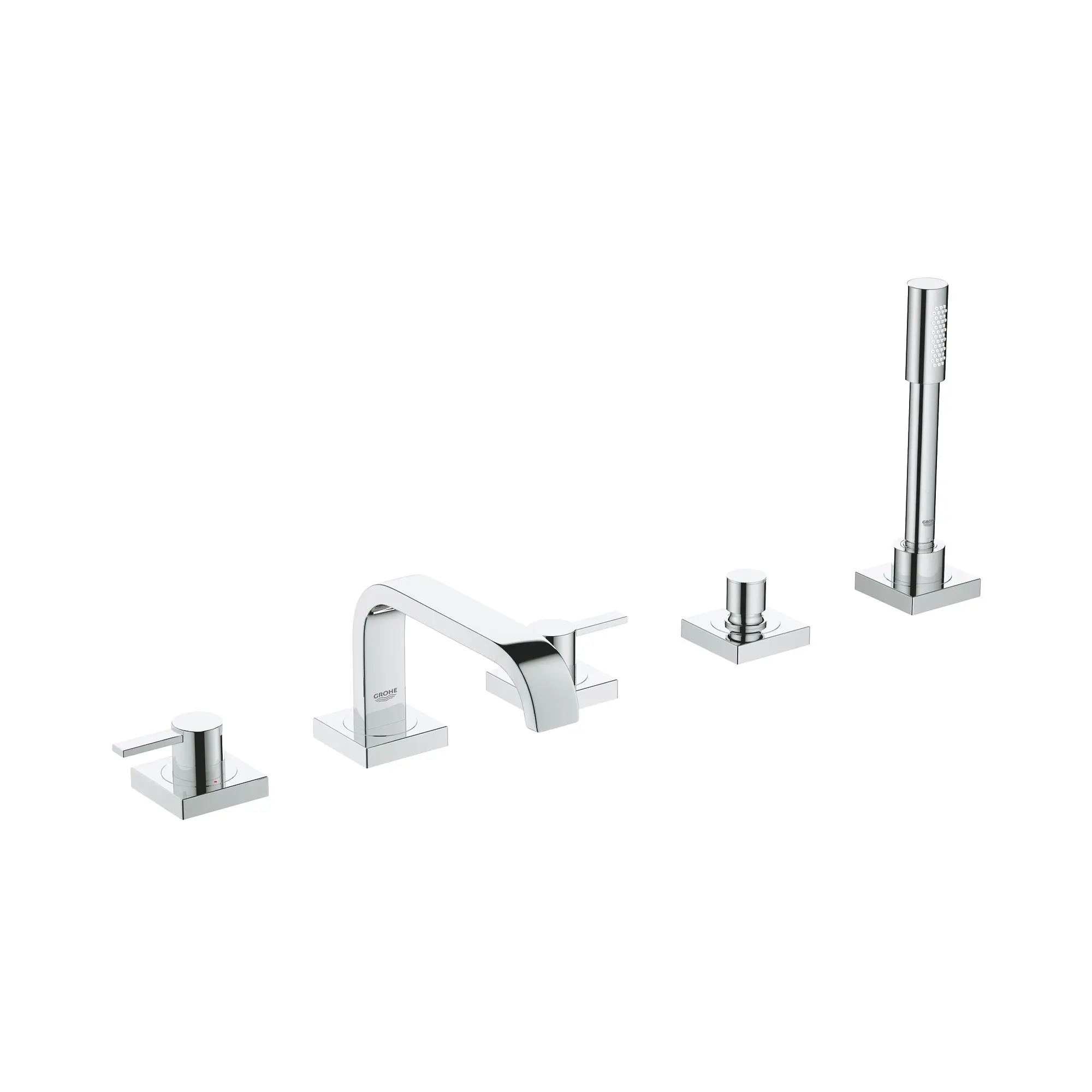 5-Hole 2-Handle Deck Mount Roman Tub Faucet with 1.75 GPM Hand Shower