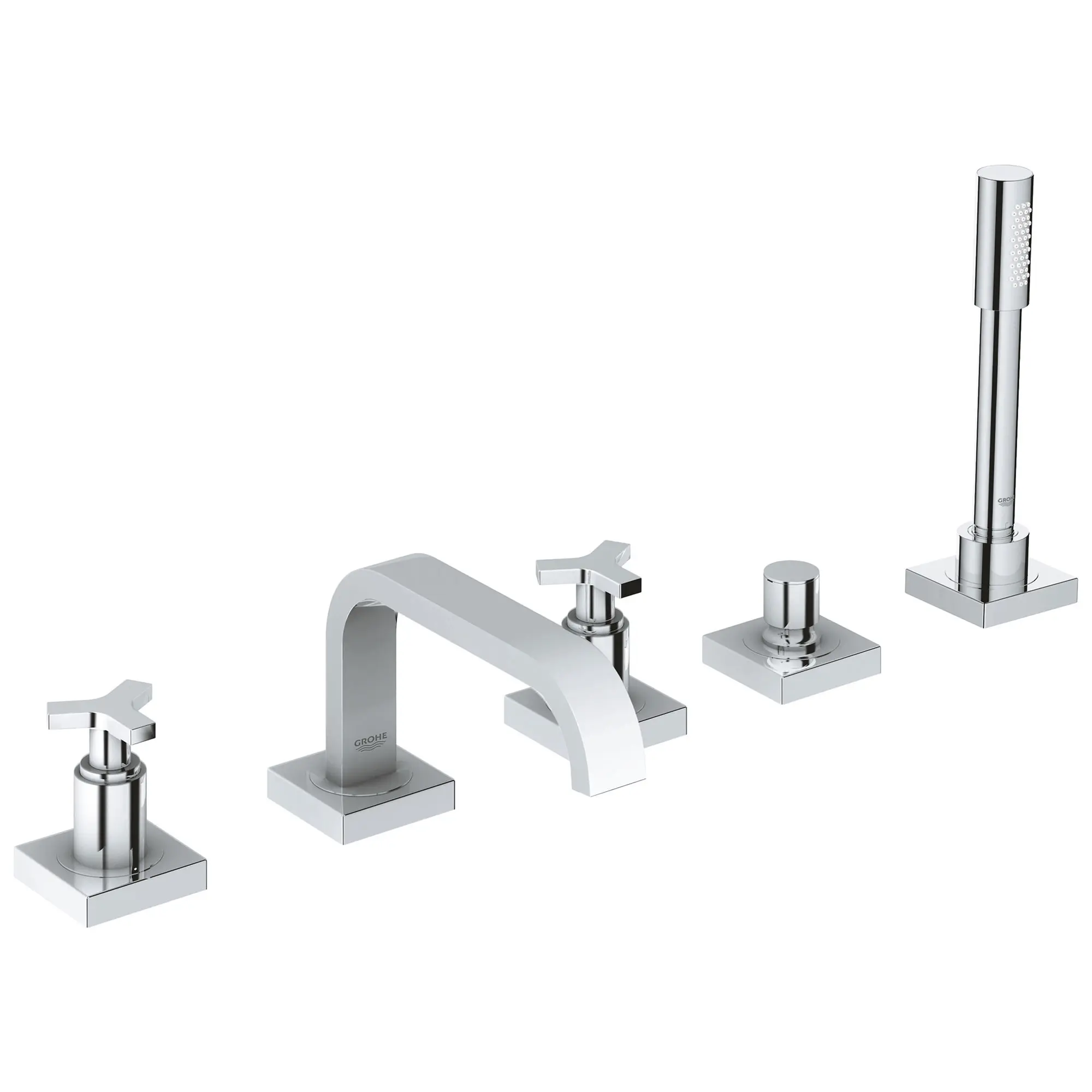 5-Hole 2-Handle Deck Mount Roman Tub Faucet with 6.6 L/min (1.75 gpm) Hand Shower
