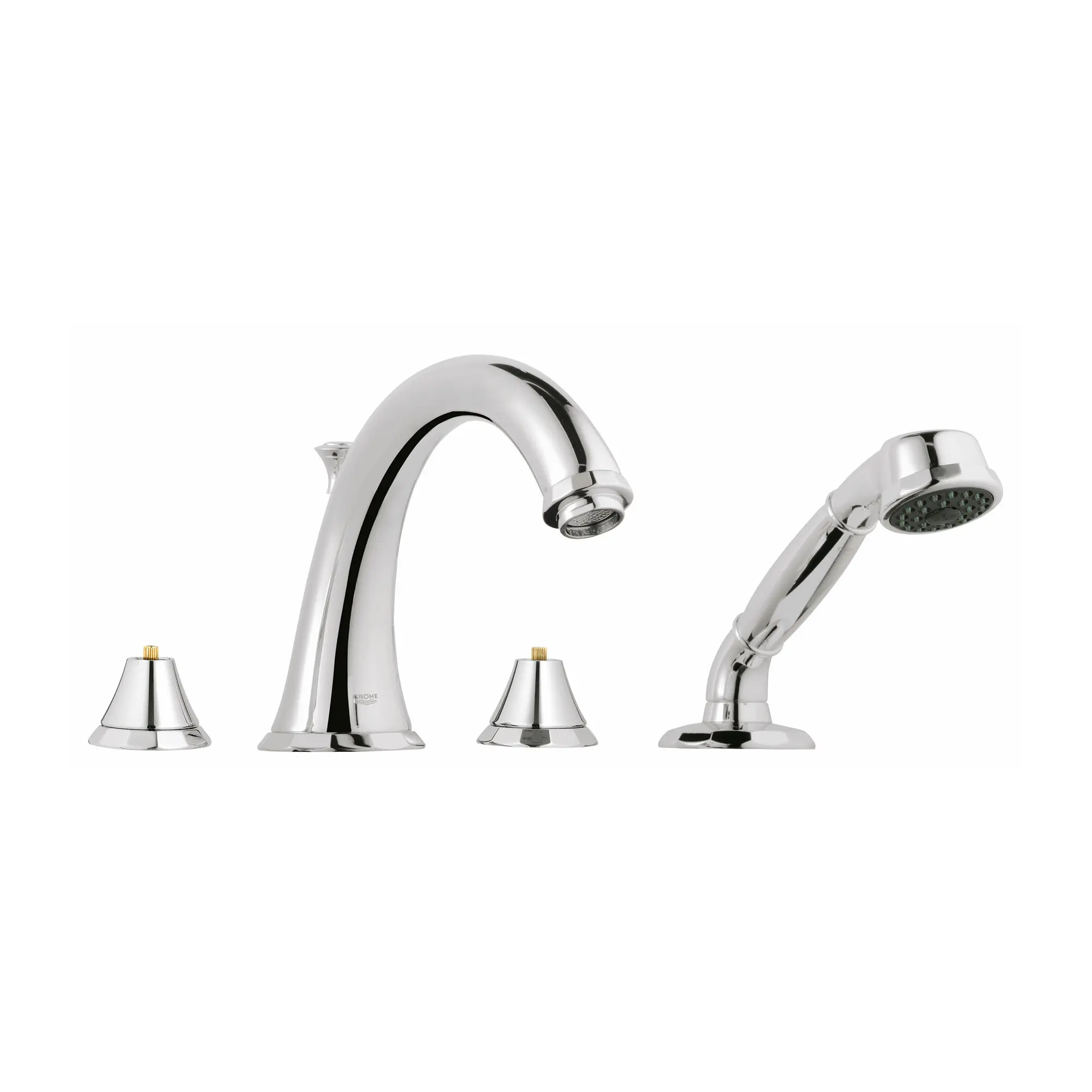 4-Hole 2-Handle Deck Mount Roman Tub Faucet with 9.5 L/min (2.5 gpm) Hand Shower