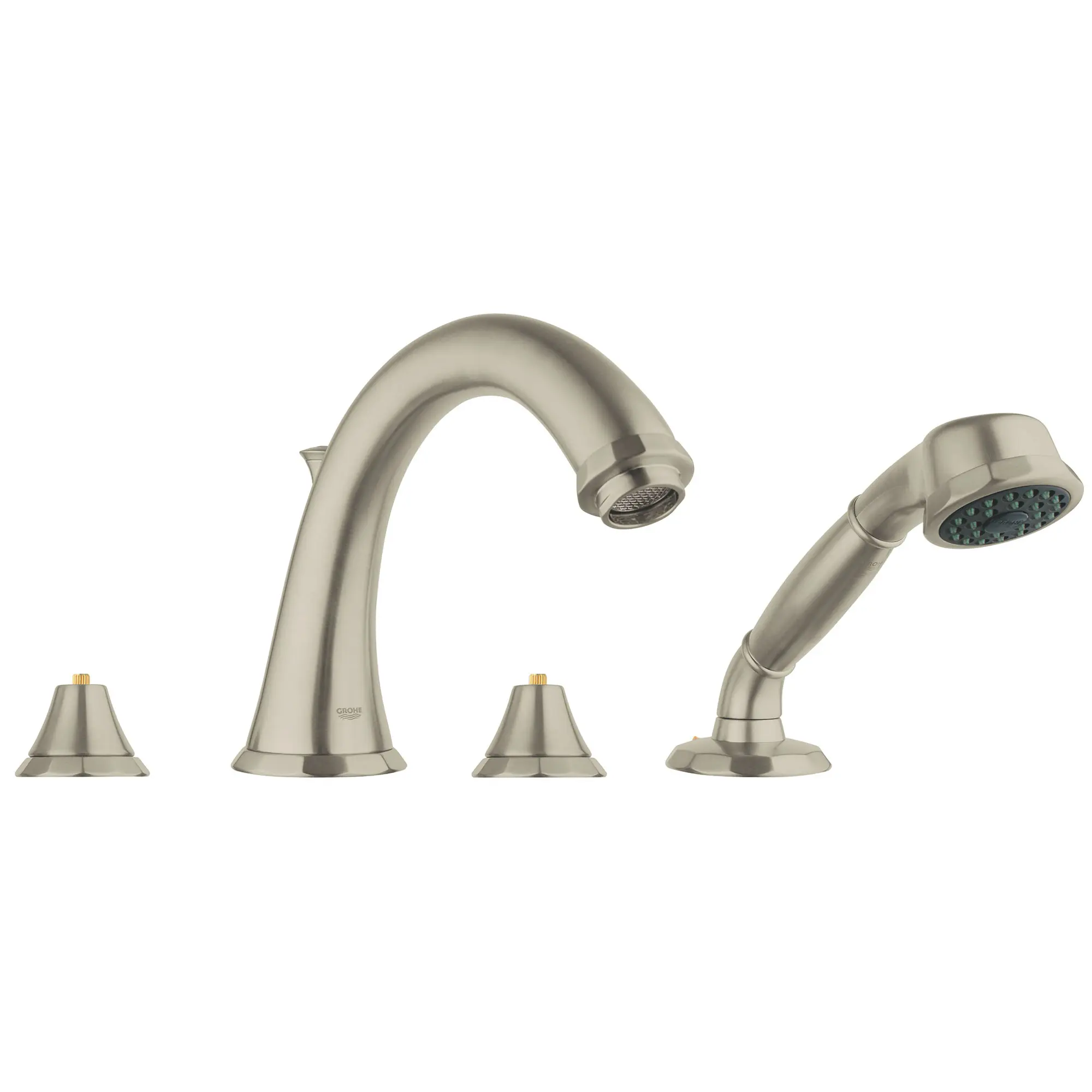 4-Hole 2-Handle Deck Mount Roman Tub Faucet with 9.5 L/min (2.5 gpm) Hand Shower