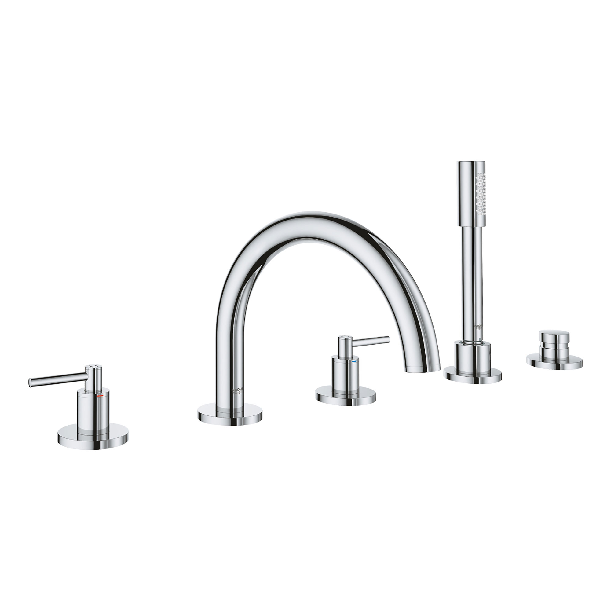 5-Hole 2-Handle Deck Mount Roman Tub Faucet with 6.6 L/min (1.75 gpm) Hand Shower