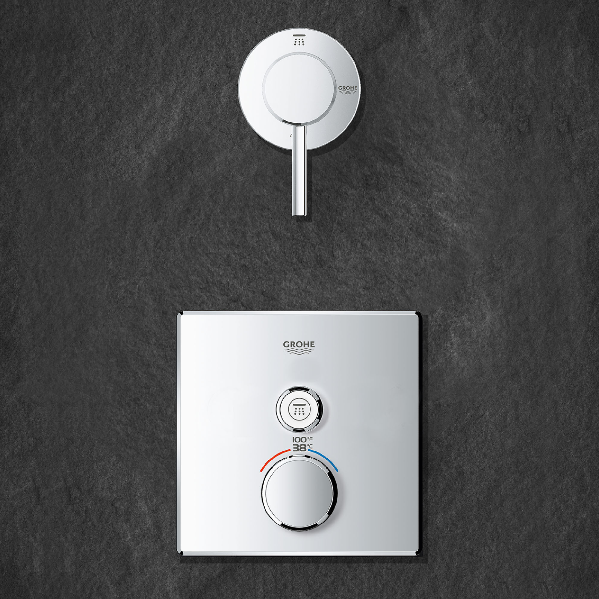 GrohTherm MC SmartControl Garniture de valve thermostatique à fonction simple avec module de commande