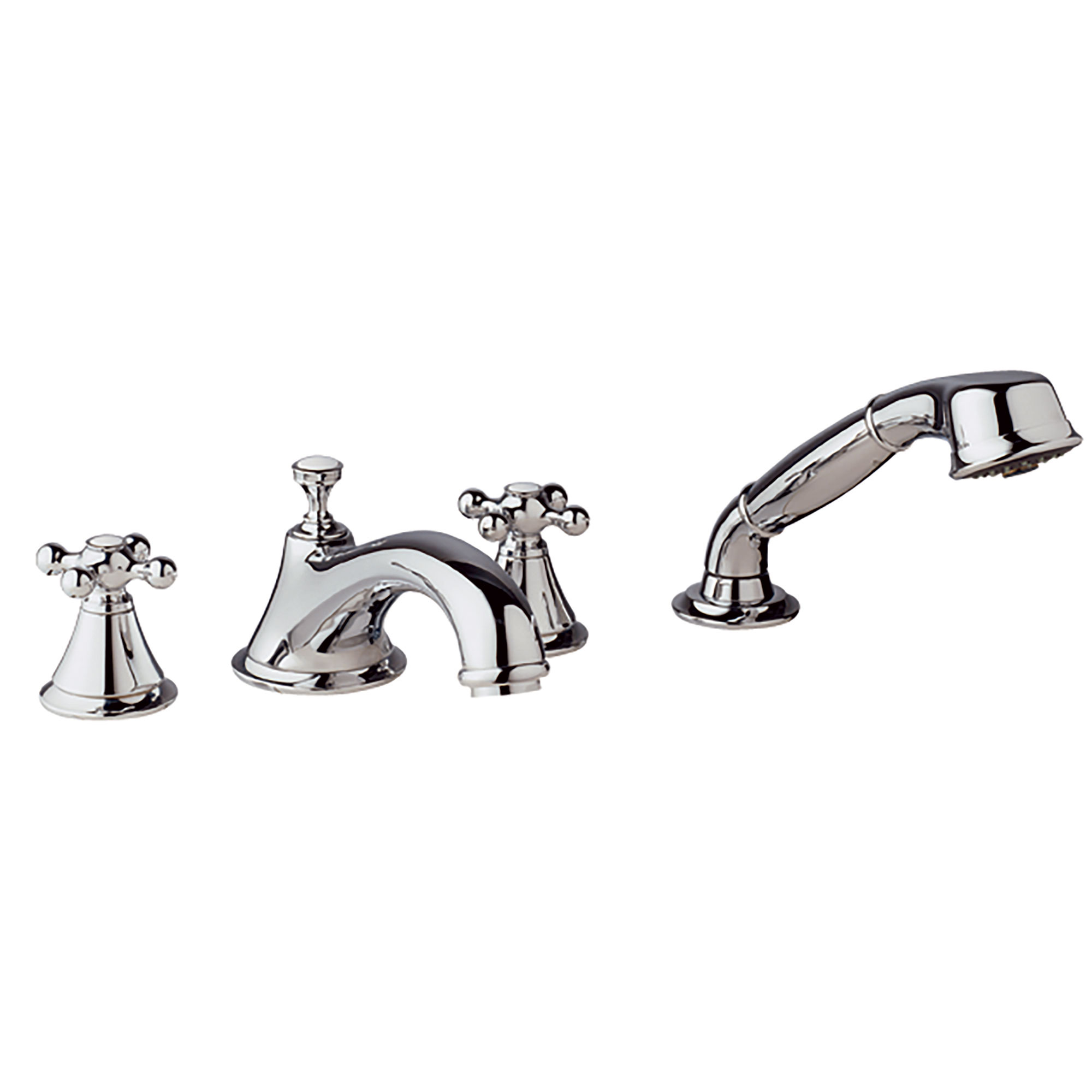 4-Hole 2-Handle Deck Mount Roman Tub Faucet with 9.5 L/min (2.5 gpm) Hand Shower