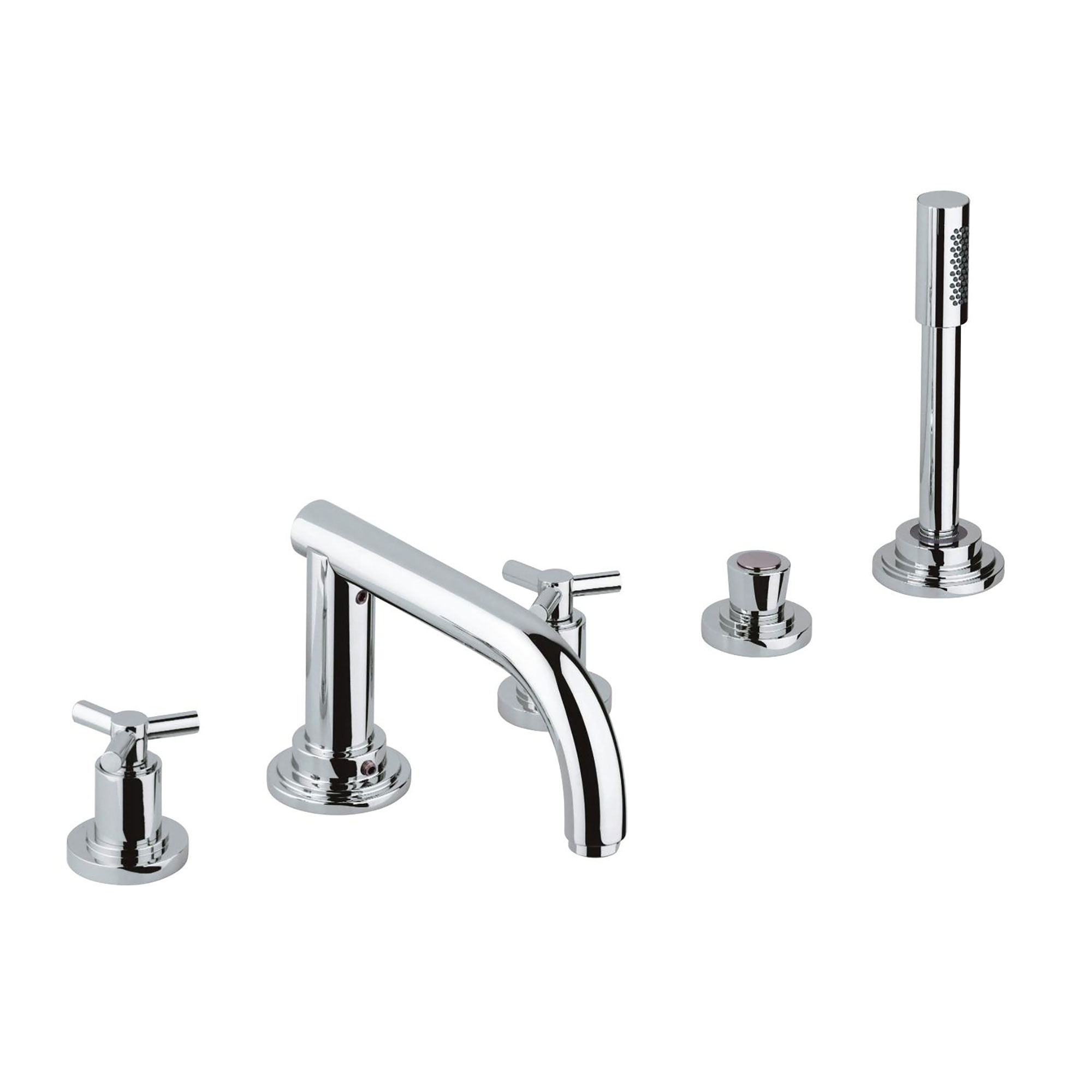 5-Hole 2-Handle Deck Mount Roman Tub Faucet with 9.5 L/min (2.5 gpm) Hand Shower