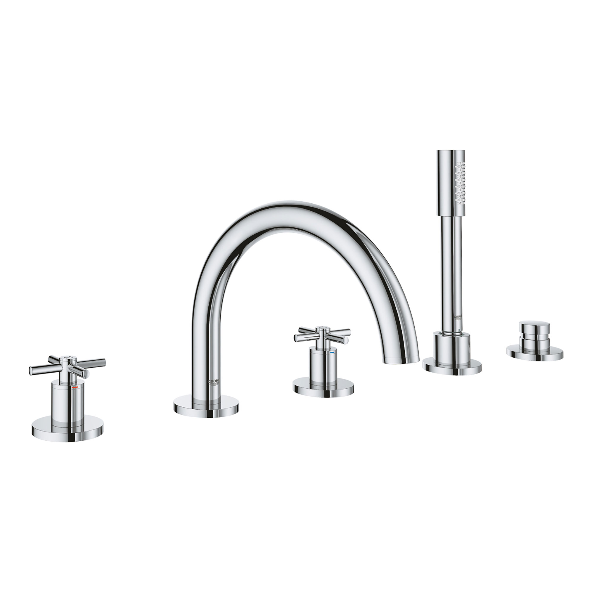 5-Hole 2-Handle Deck Mount Roman Tub Faucet with 6.6 L/min (1.75 gpm) Hand Shower