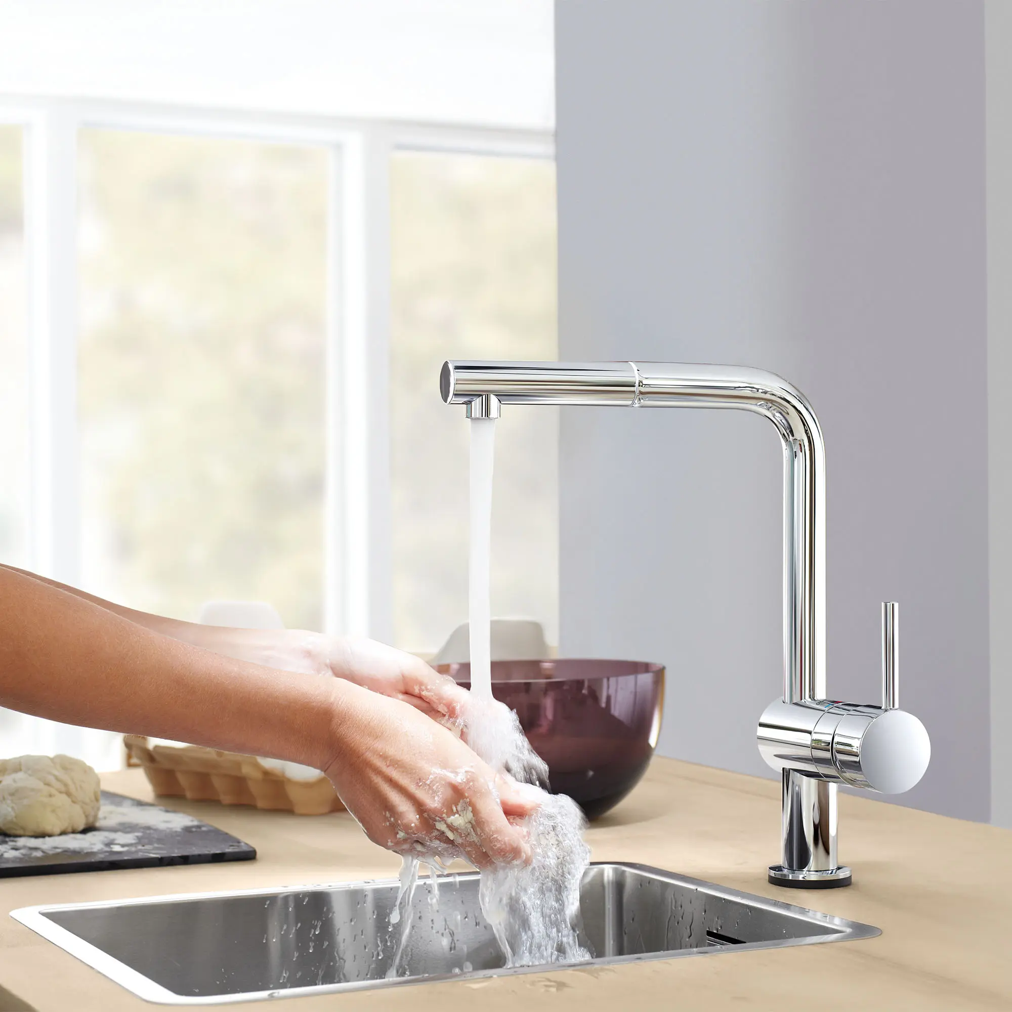 Single-Handle Pull-Out Kitchen Faucet Dual Spray 6.6 L/min (1.75 gpm)