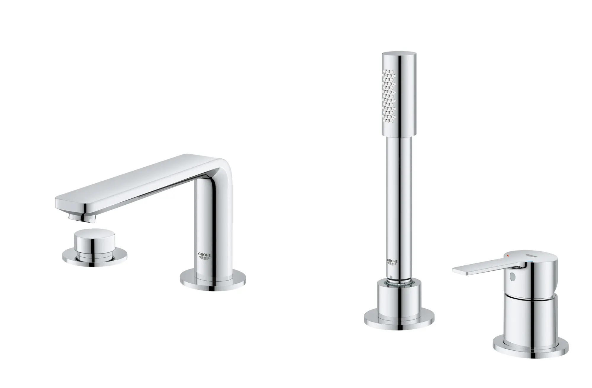 4-Hole Single-Handle Deck Mount Roman Tub Faucet with 6.6 L/min (1.75 gpm) Hand Shower