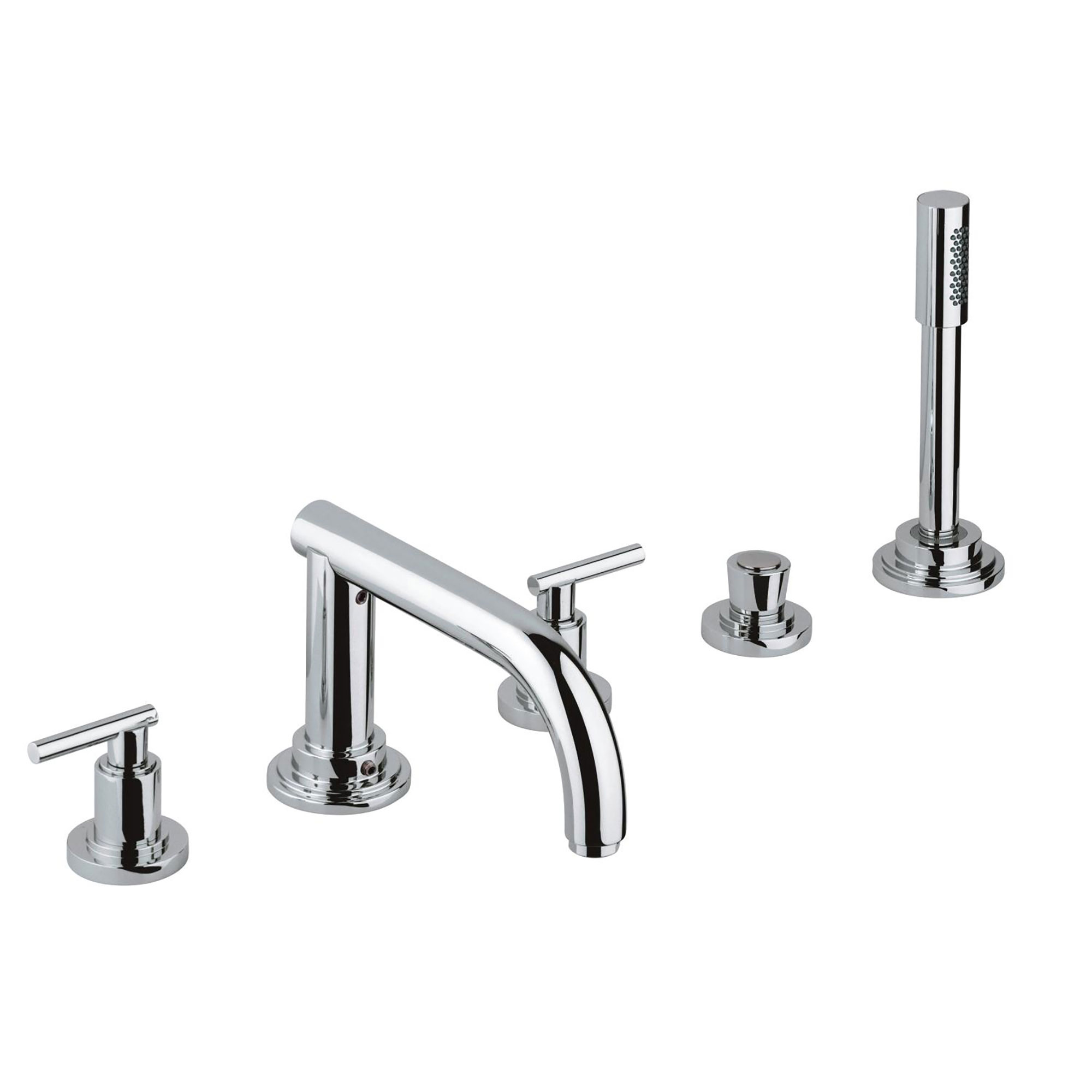 5-Hole 2-Handle Deck Mount Roman Tub Faucet with 9.5 L/min (2.5 gpm) Hand Shower