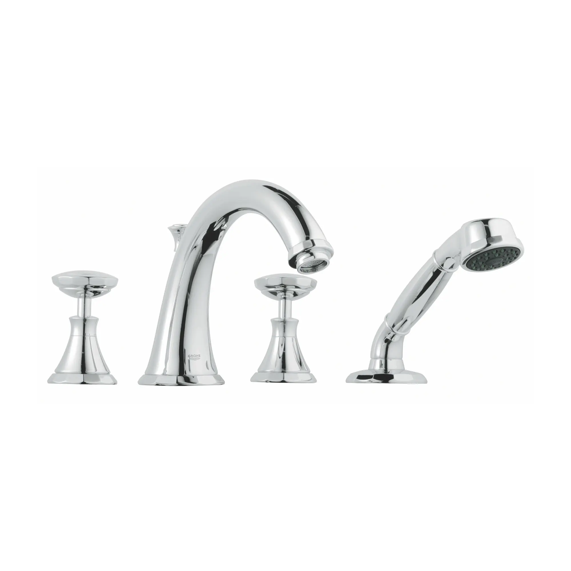 4-Hole 2-Handle Deck Mount Roman Tub Faucet with 9.5 L/min (2.5 gpm) Hand Shower