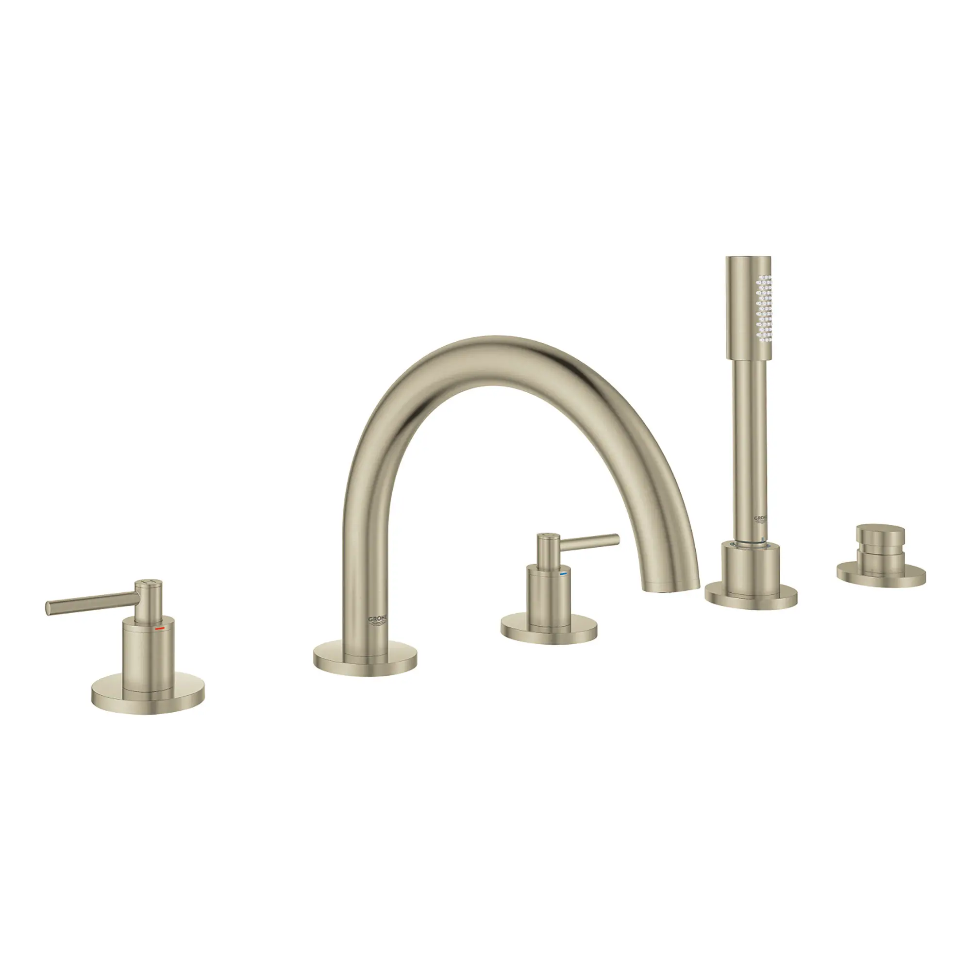 5-Hole 2-Handle Deck Mount Roman Tub Faucet with 1.75 GPM Hand Shower