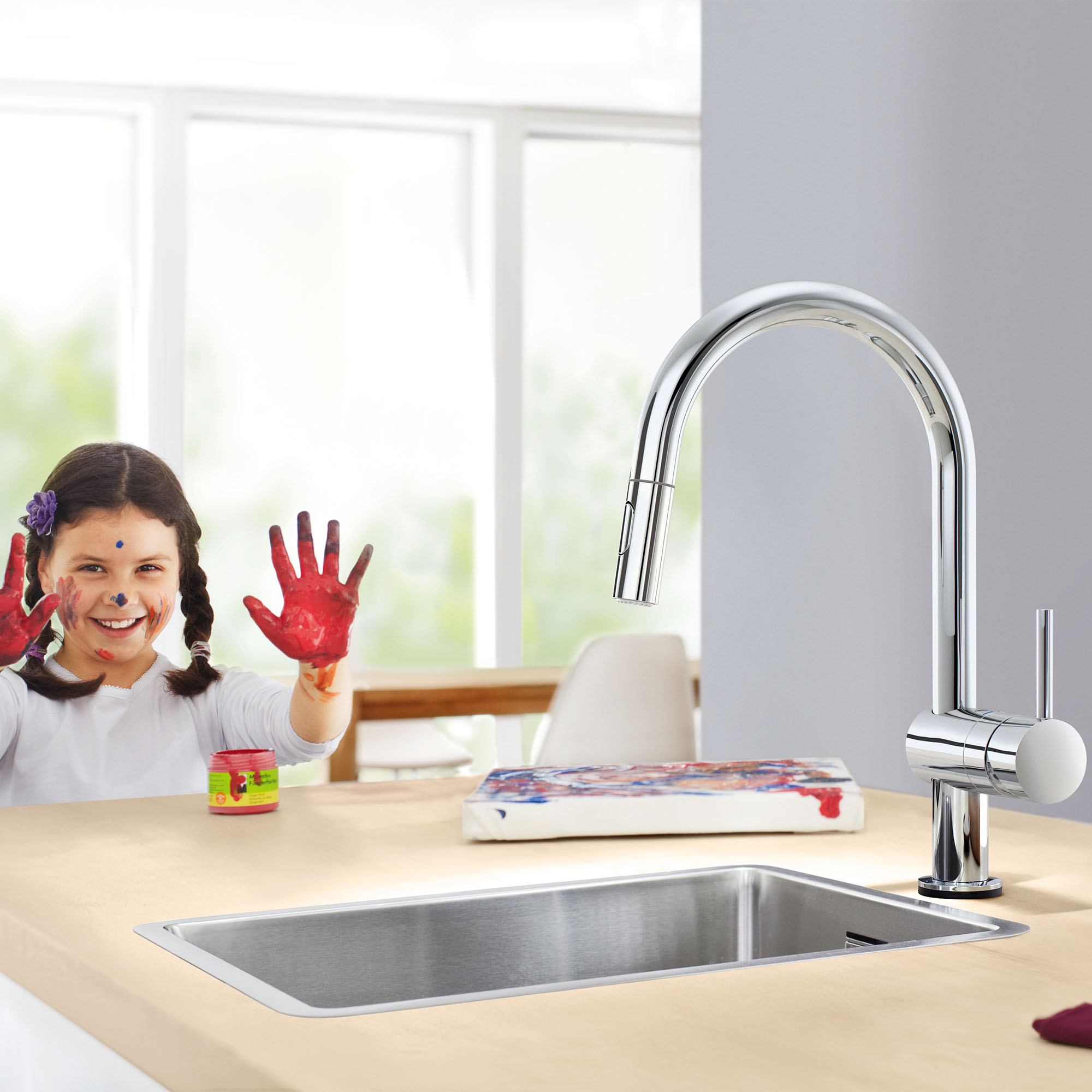 Single-Handle Pull Down Kitchen Faucet Dual Spray 1.75 GPM with Touch Technology