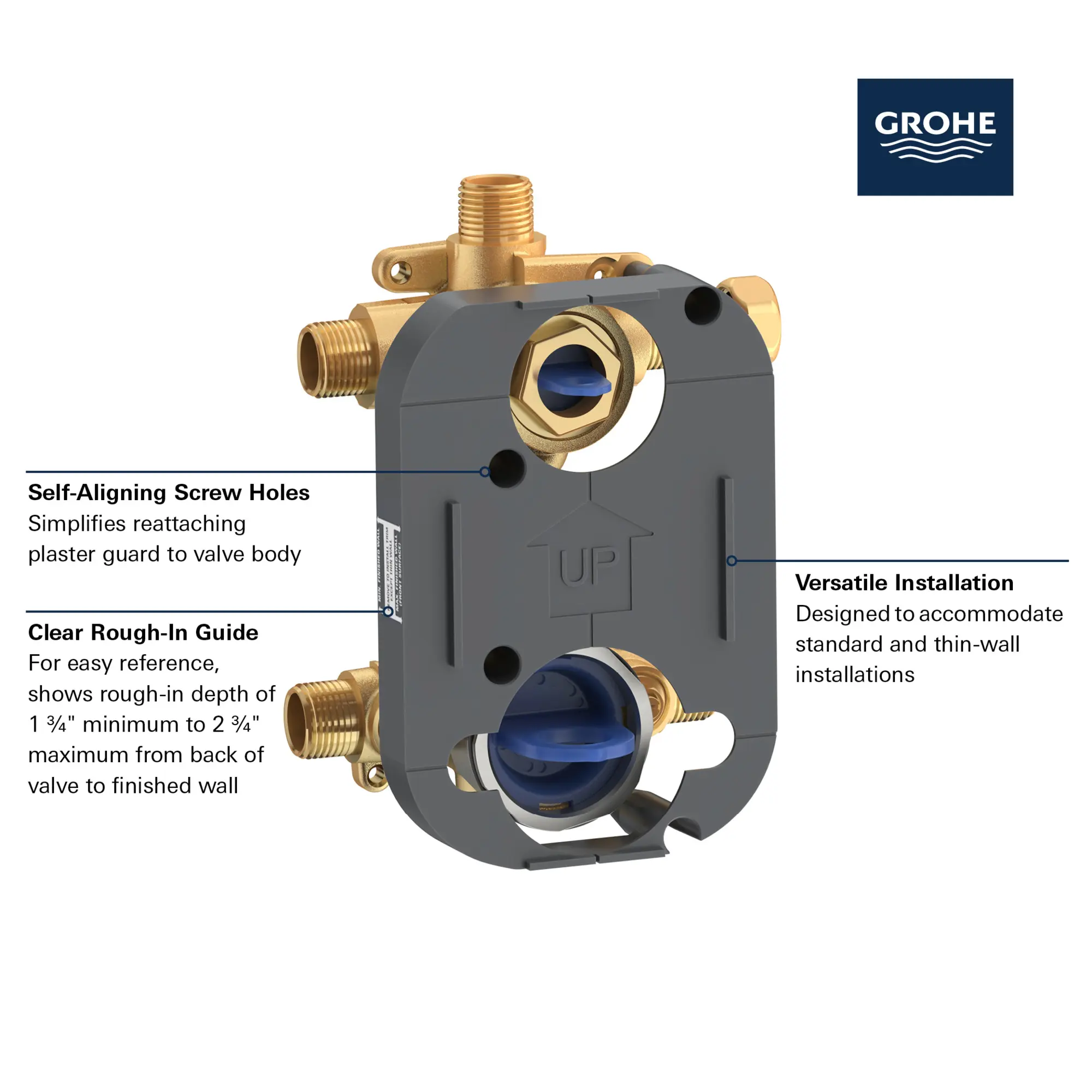 GROHSAFE 3.0 PRESSURE BALANCE VALVE WITH INTEGRATED DIVERTER