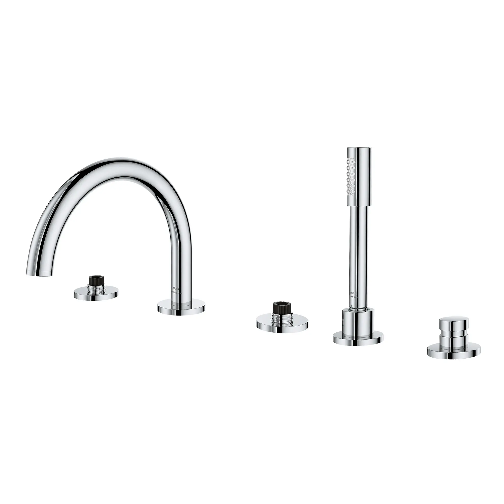 5-Hole 2-Handle Deck Mount Roman Tub Faucet with 6.6 L/min (1.75 GPM) Hand Shower