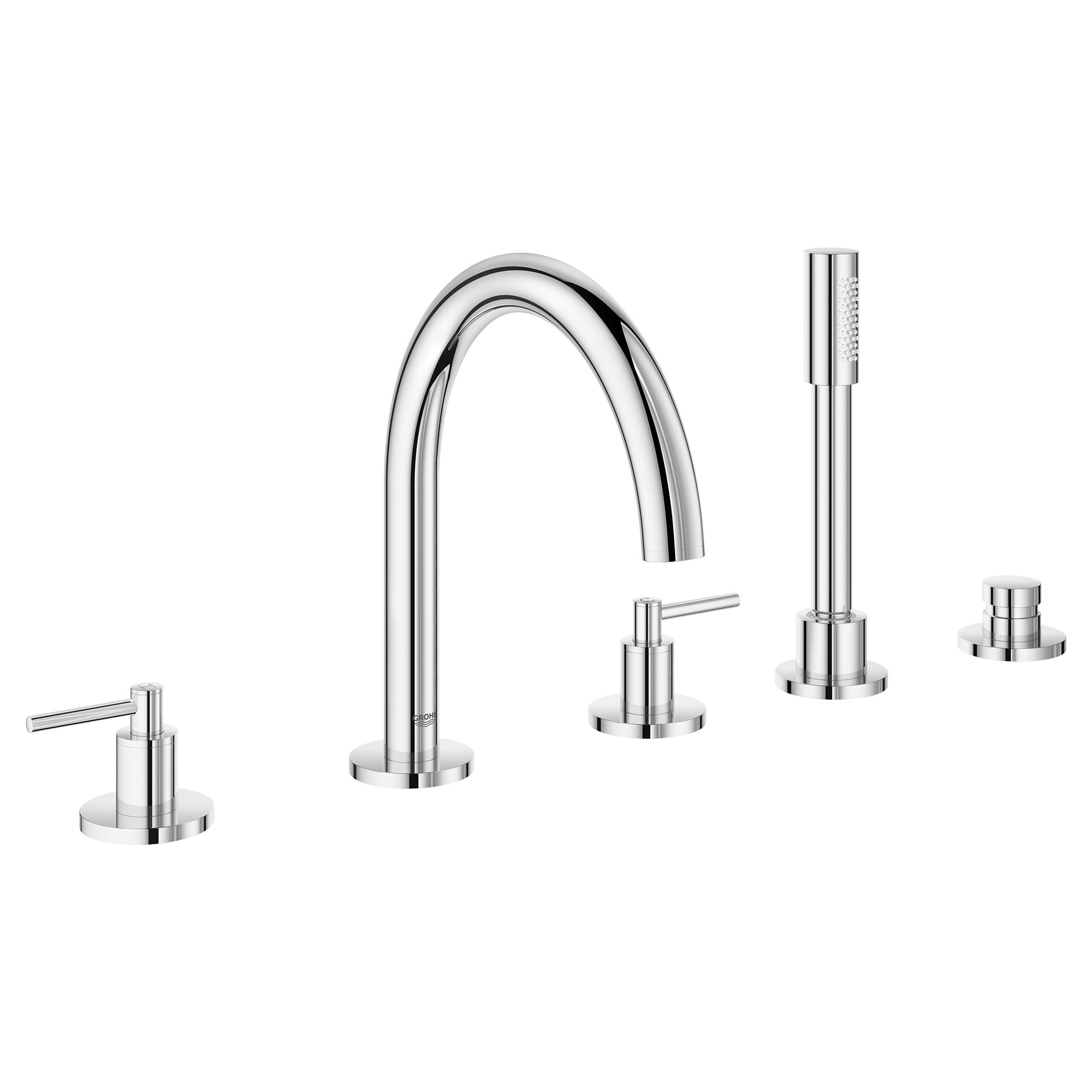 5-Hole 2-Handle Deck Mount Roman Tub Faucet with 6.6 L/min (1.75 gpm) Hand Shower