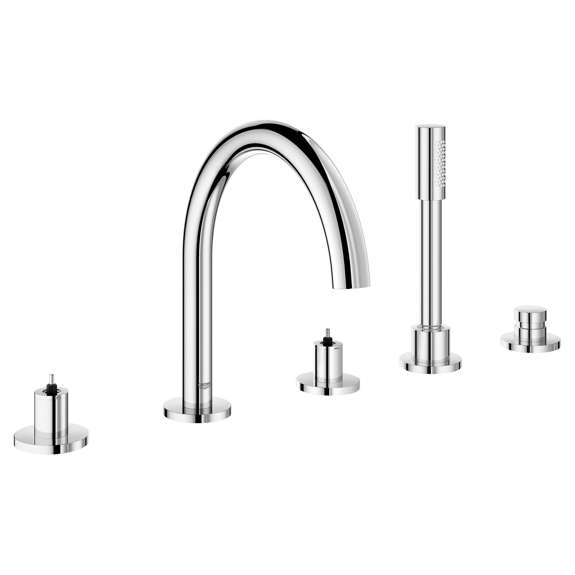 5-Hole 2-Handle Deck Mount Roman Tub Faucet with 6.6 L/min (1.75 gpm) Hand Shower