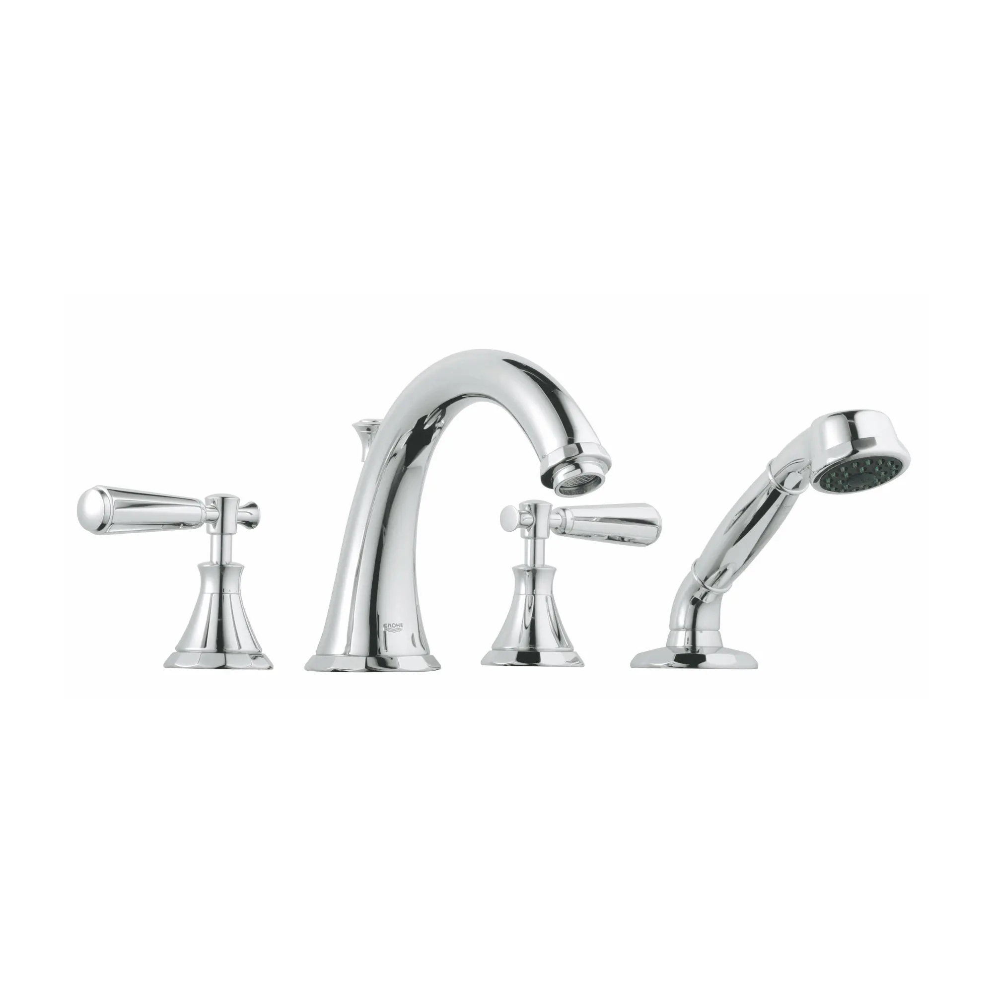 4-Hole 2-Handle Deck Mount Roman Tub Faucet with 9.5 L/min (2.5 gpm) Hand Shower