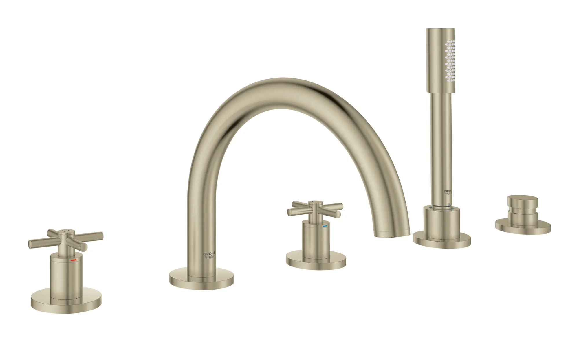 5-Hole 2-Handle Deck Mount Roman Tub Faucet with 6.6 L/min (1.75 gpm) Hand Shower