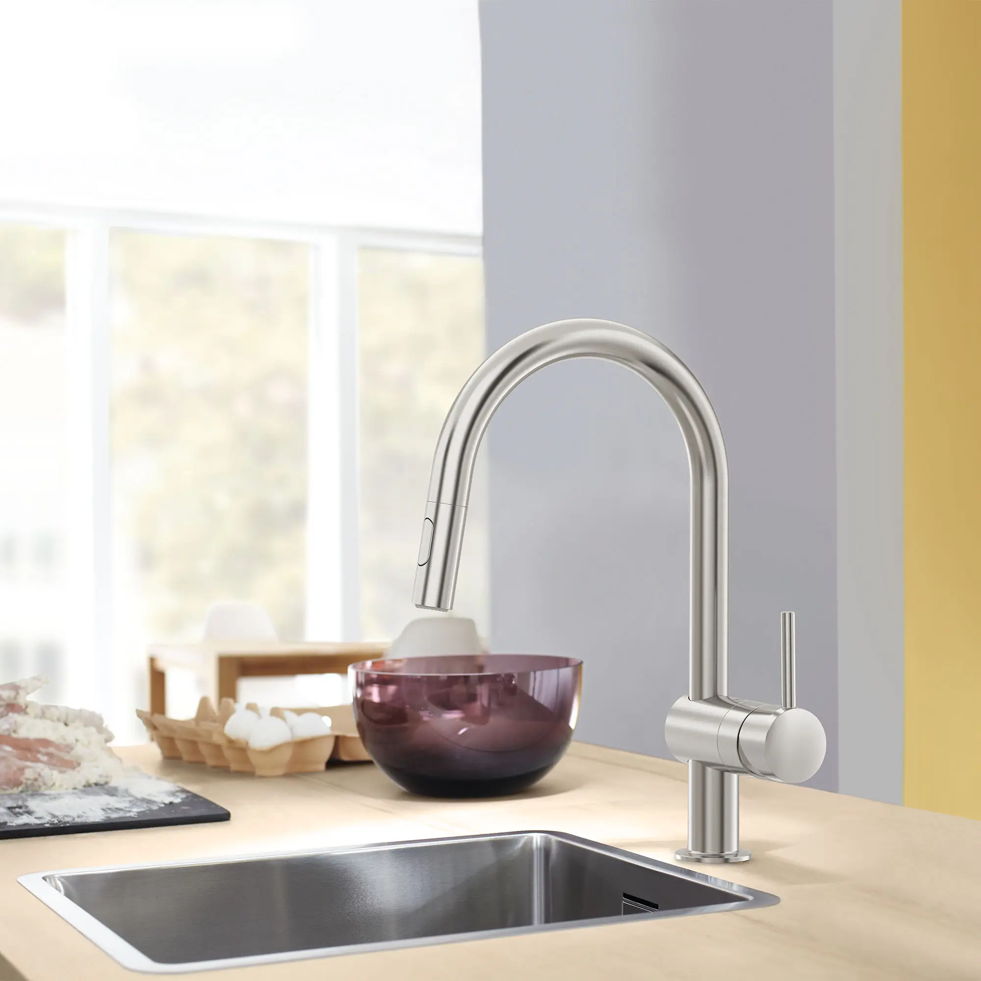 Single-Handle Pull Down Kitchen Faucet Dual Spray 1.75 GPM with Touch Technology