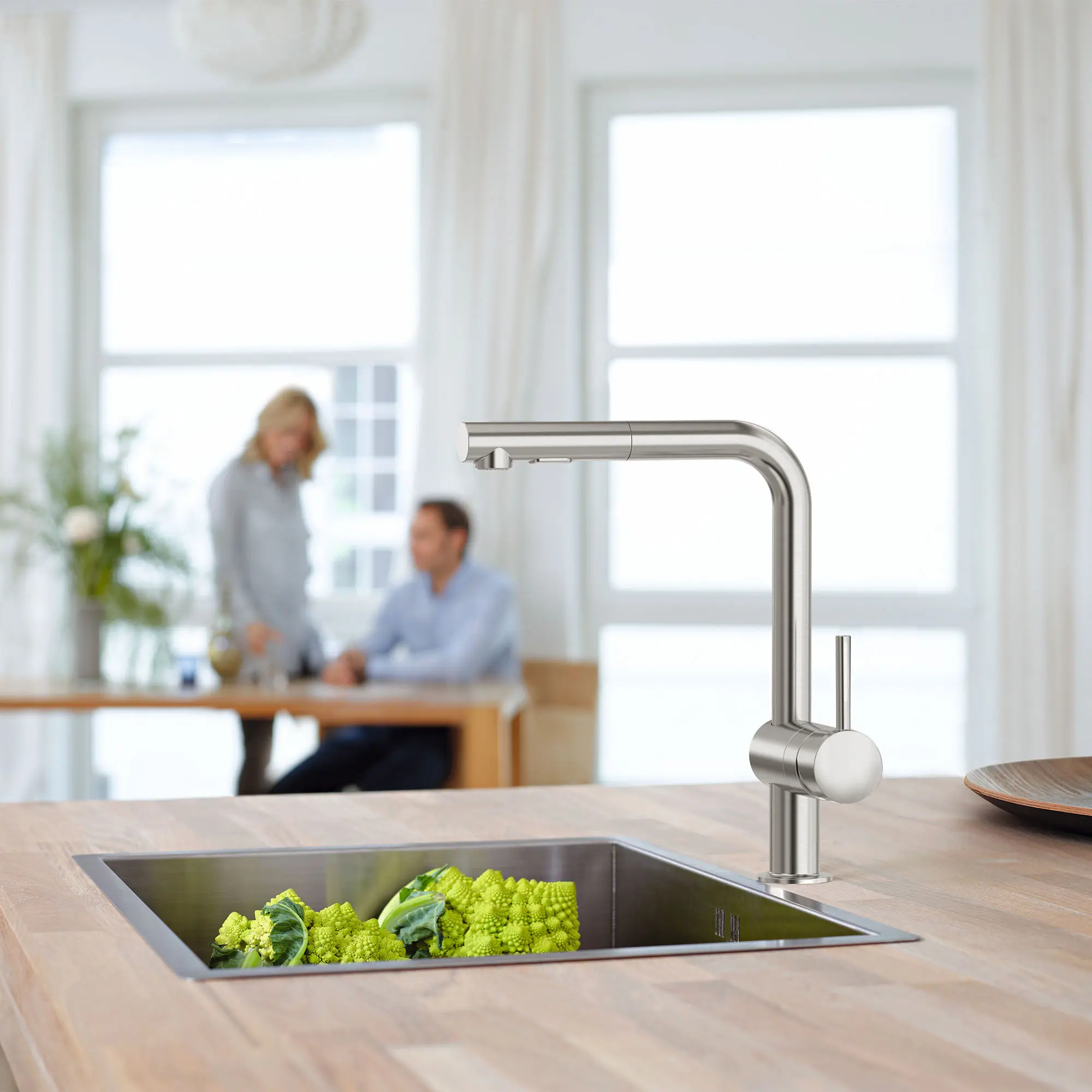 Single-Handle Pull-Out Kitchen Faucet Dual Spray 6.6 L/min (1.75 gpm)