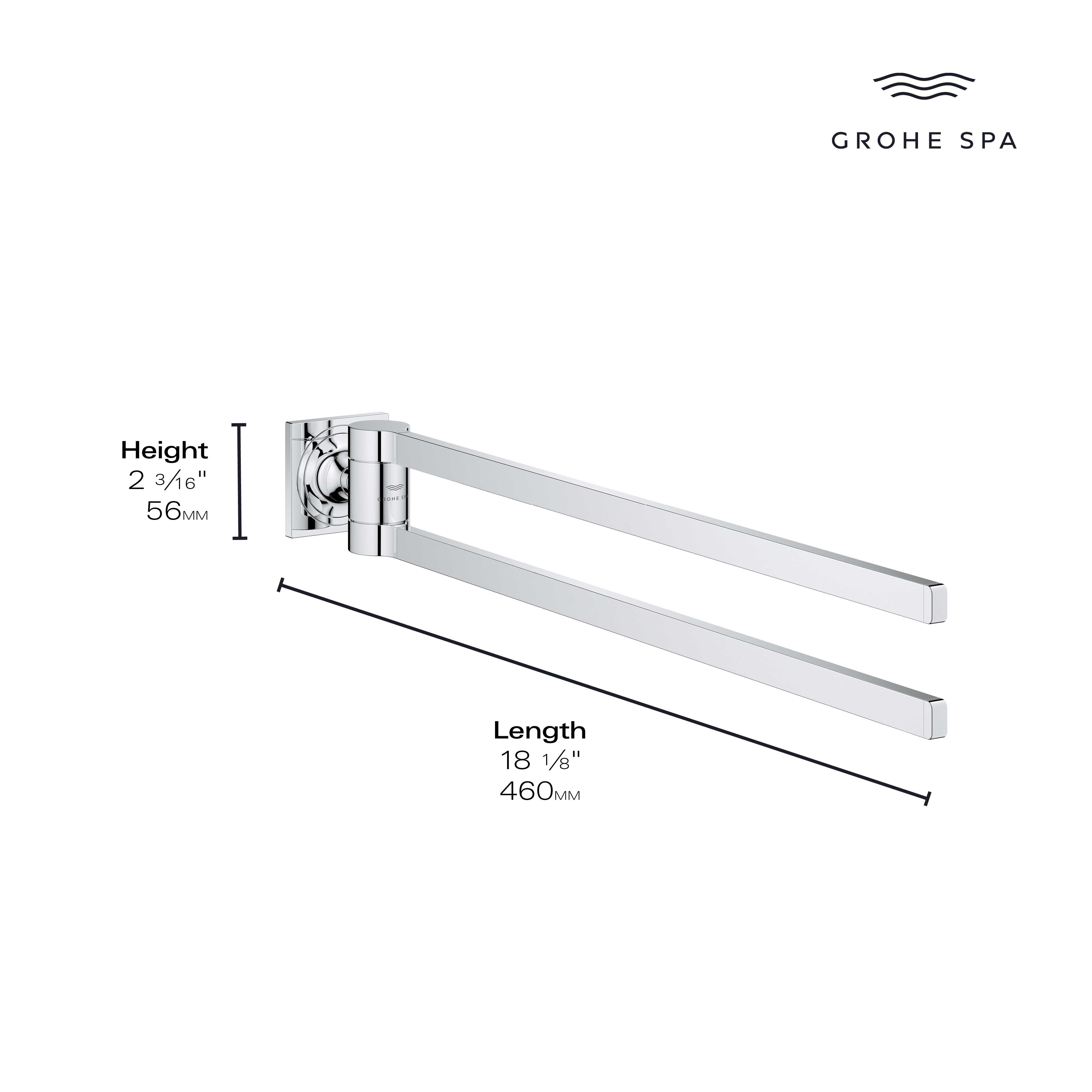 Grohe double 2025 towel bar