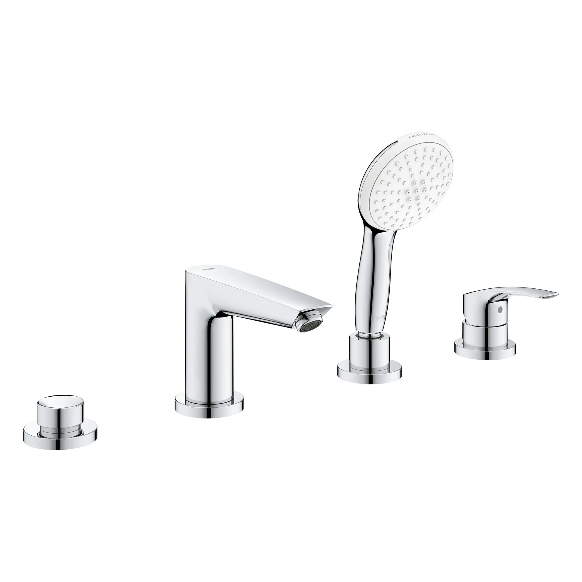 Eurosmart 4-Hole Single Handle Deck Mount Roman Tub Faucet with 1.5 gpm (5.7 L/min) Hand Shower