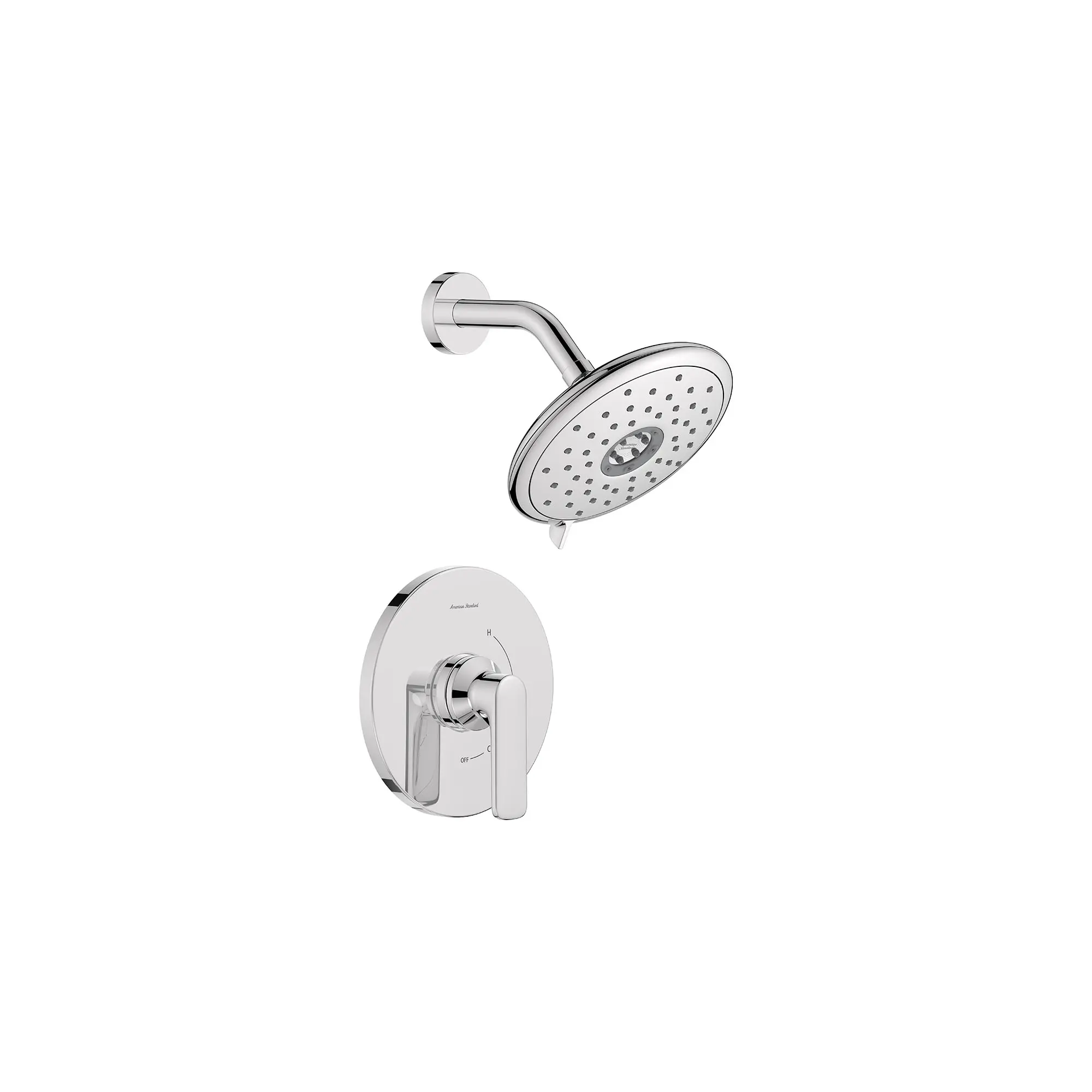 Aspirations 1.8 gpm/6.8L/min Shower Trim Kit With Water-Saving Showerhead and Double Ceramic Pressure Balance Cartridge With Lever Handle