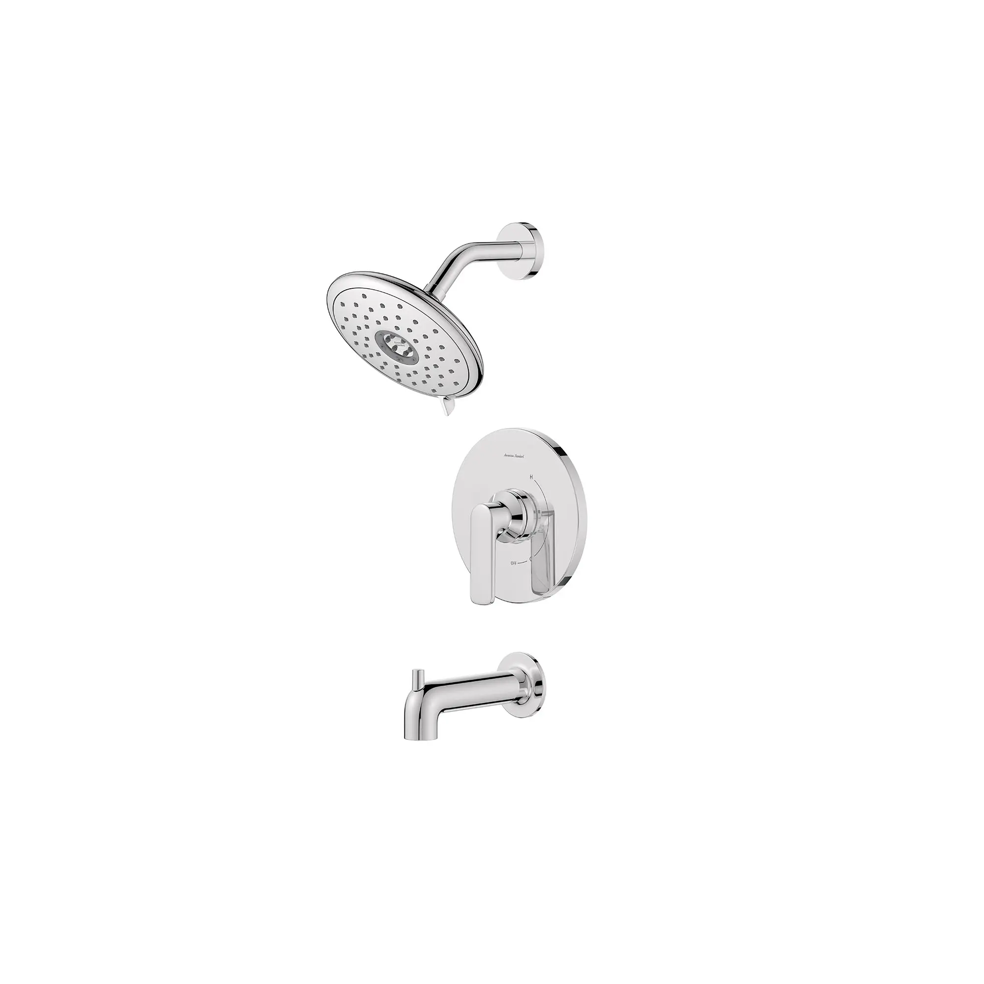 Aspirations - garniture pour bain douche, 1,8 gpm/6,8 L/min, avec pomme de douche à économie d'eau et double cartouche céramique à pression équilibrée, avec poignée à levier