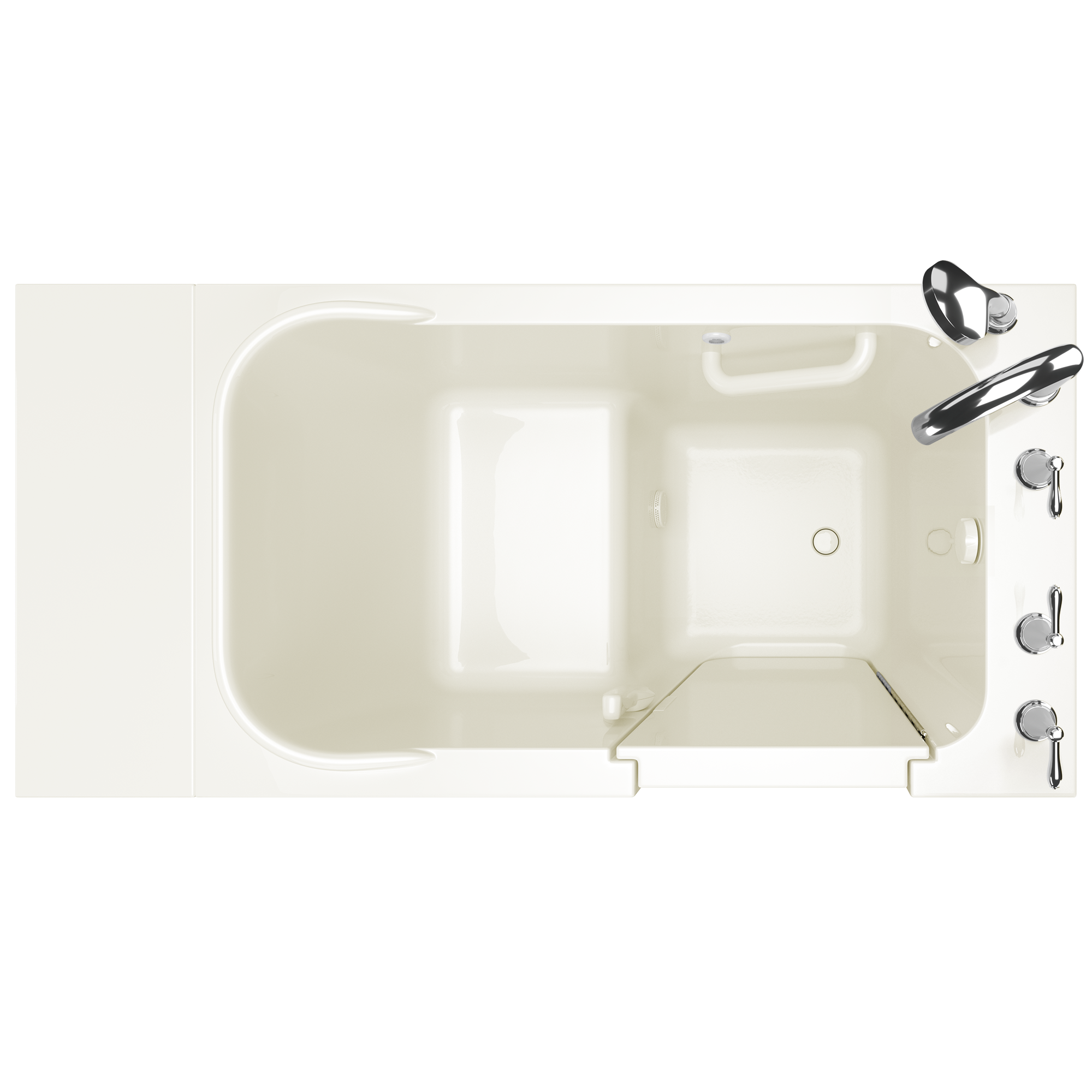 Gelcoat Value Series 28 x 48-Inch Walk-in Tub With Soaker System - Right-Hand Drain With Faucet