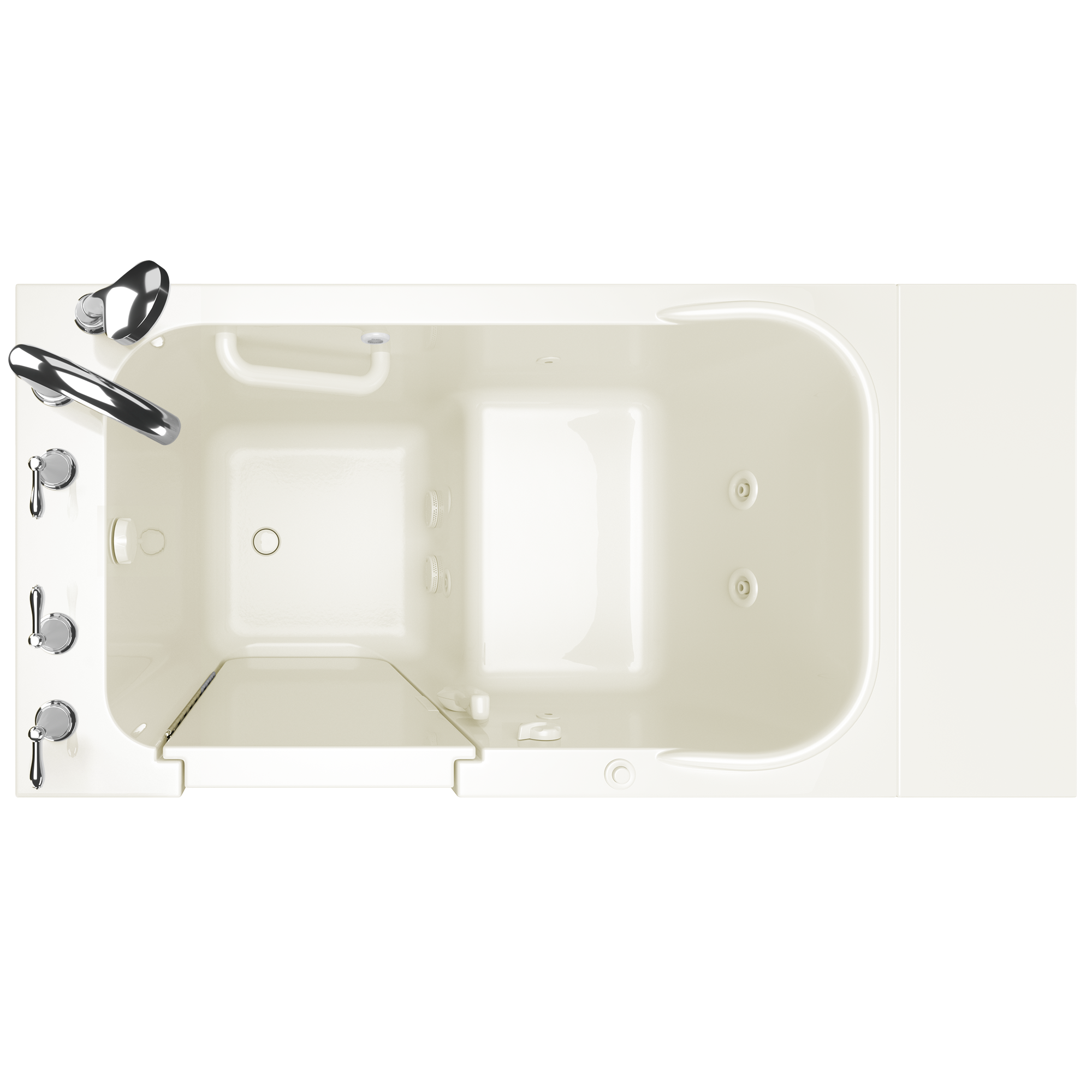 Gelcoat Value Series 28 x 48-Inch Walk-in Tub With Whirlpool System - Left-Hand Drain With Faucet