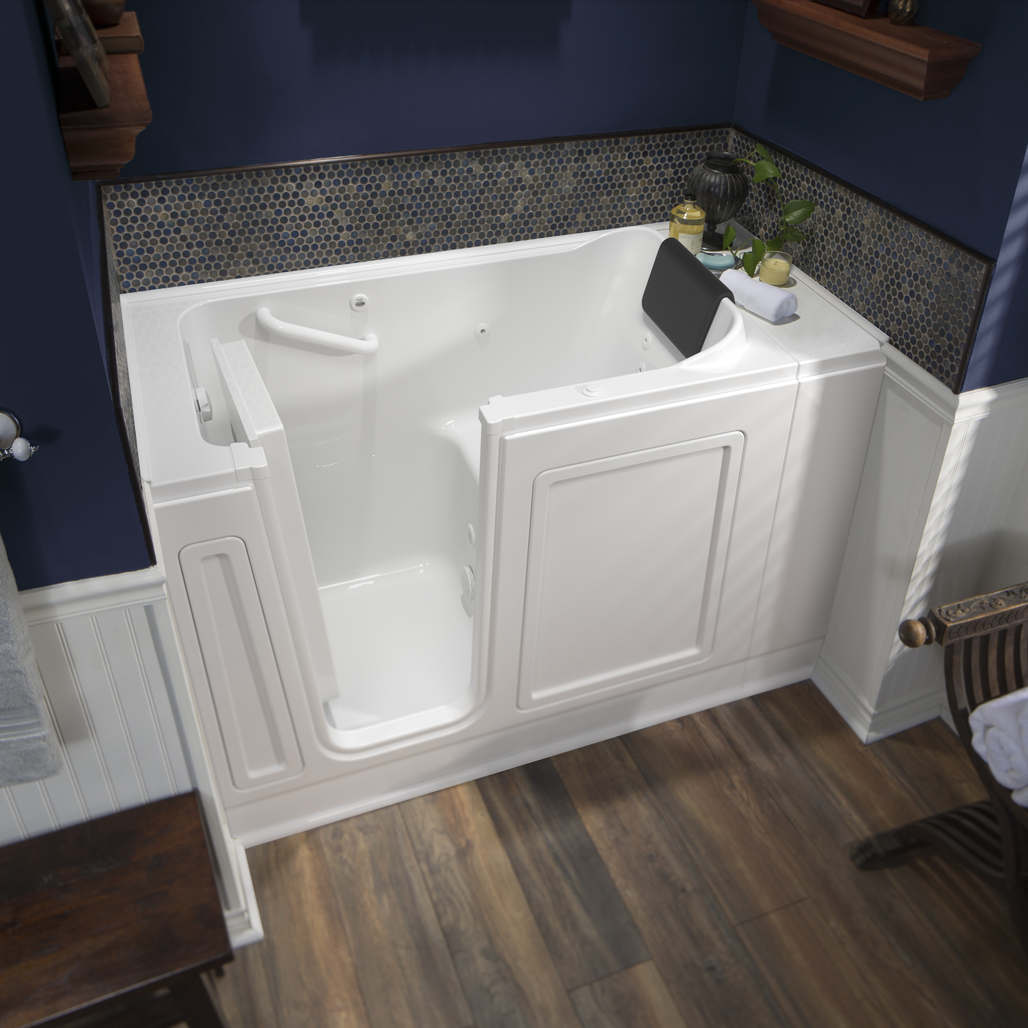 Acrylic Luxury Series 28 x 48-Inch Walk-in Tub With Whirlpool System - Left-Hand Drain