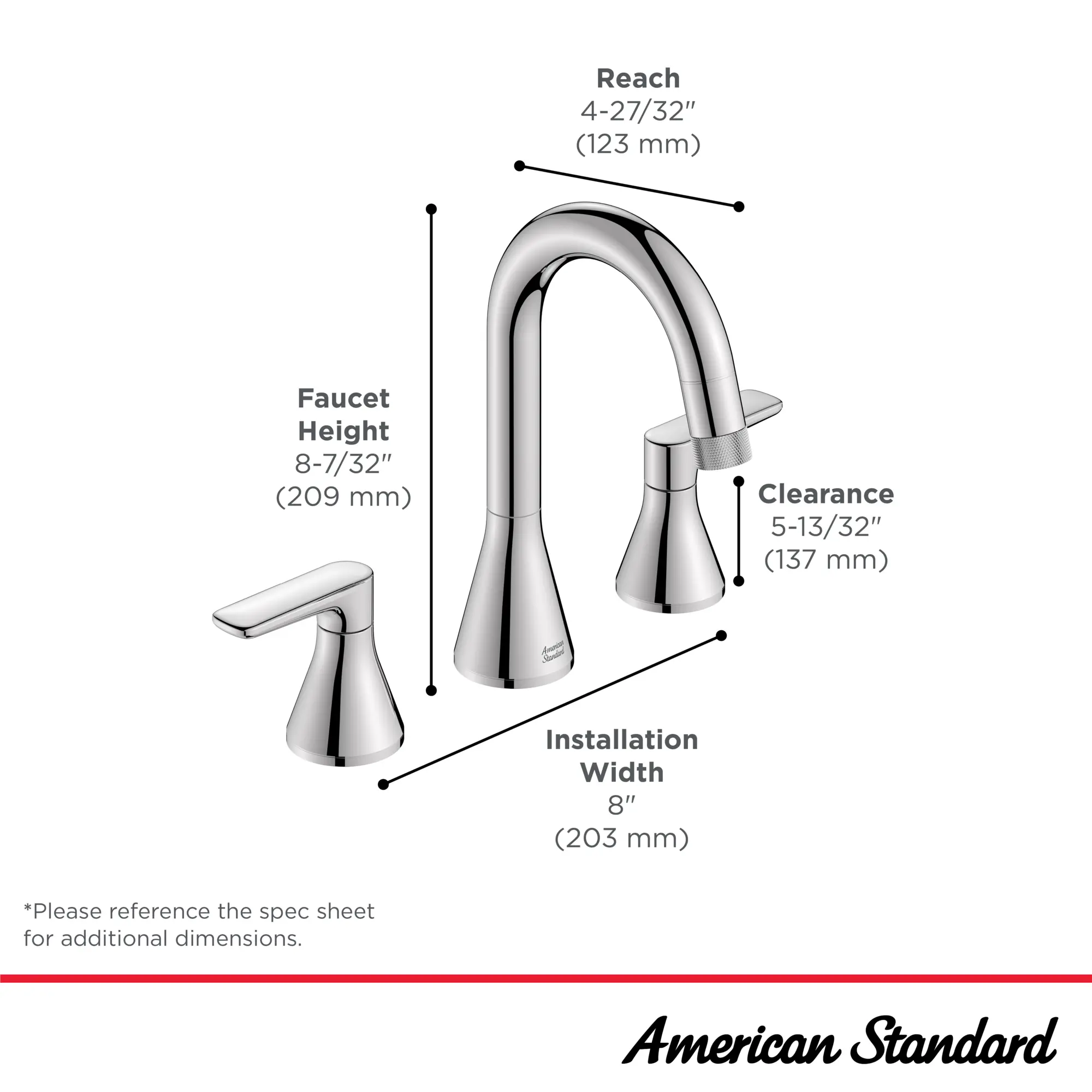 Aspirations® 8-Inch Widespread 2-Handle Pull-Down Bathroom Faucet 1.2gpm/4.5 L/min With Lever Handles