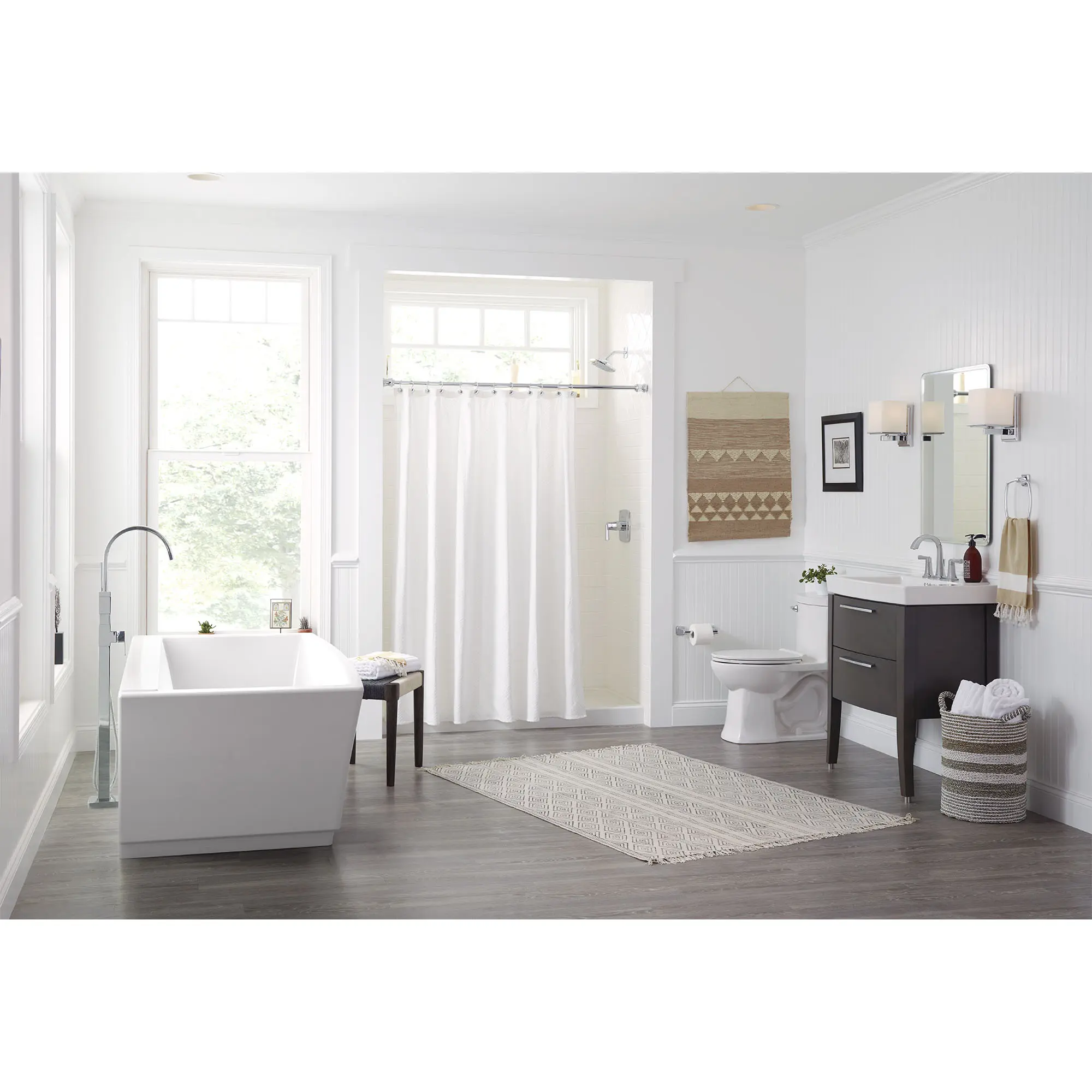 Sedona® Loft® 63 x 30-Inch Rectangle Freestanding Bathtub Center Drain With Integrated Overflow