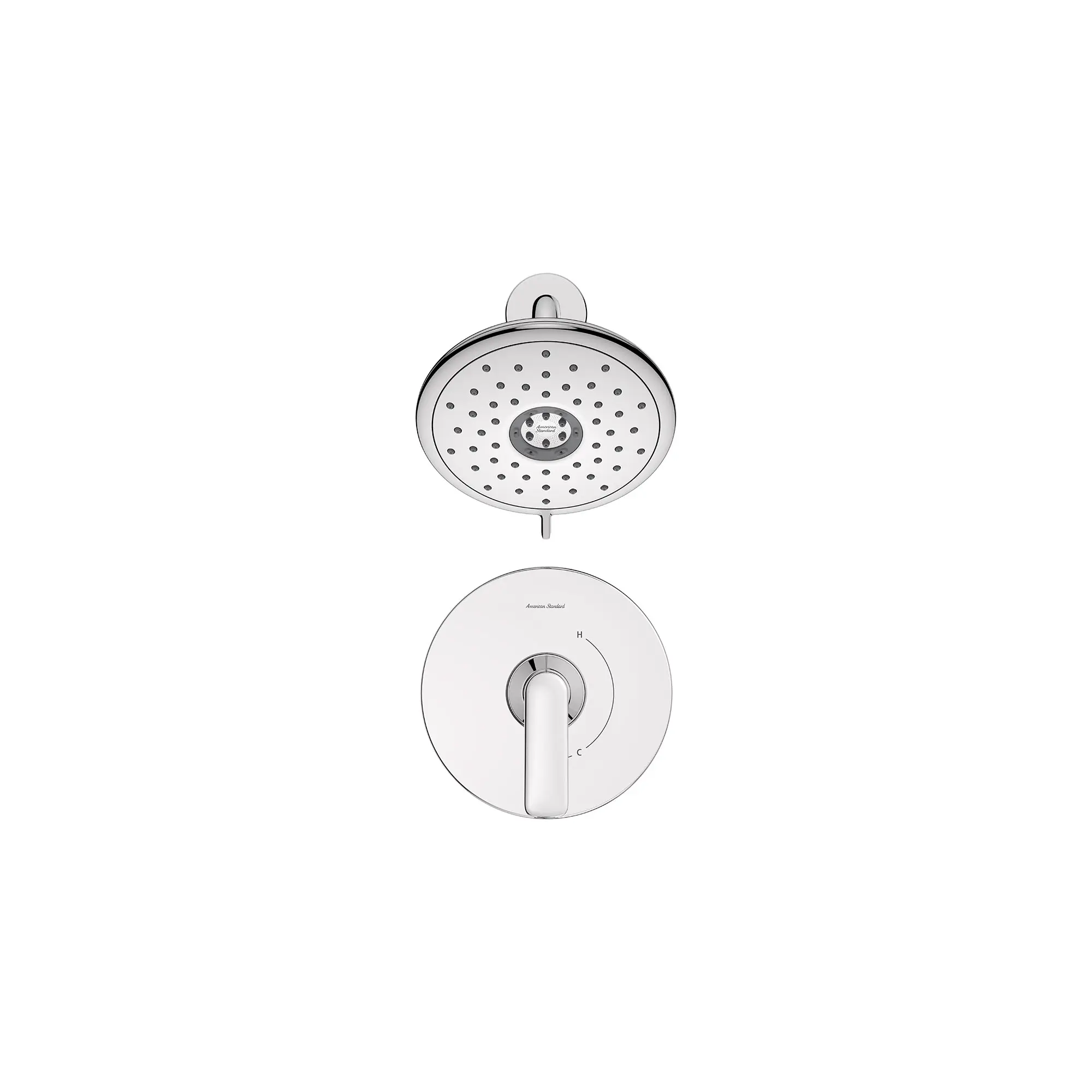 Aspirations 1.8 gpm/6.8L/min Shower Trim Kit With Water-Saving Showerhead and Double Ceramic Pressure Balance Cartridge With Lever Handle