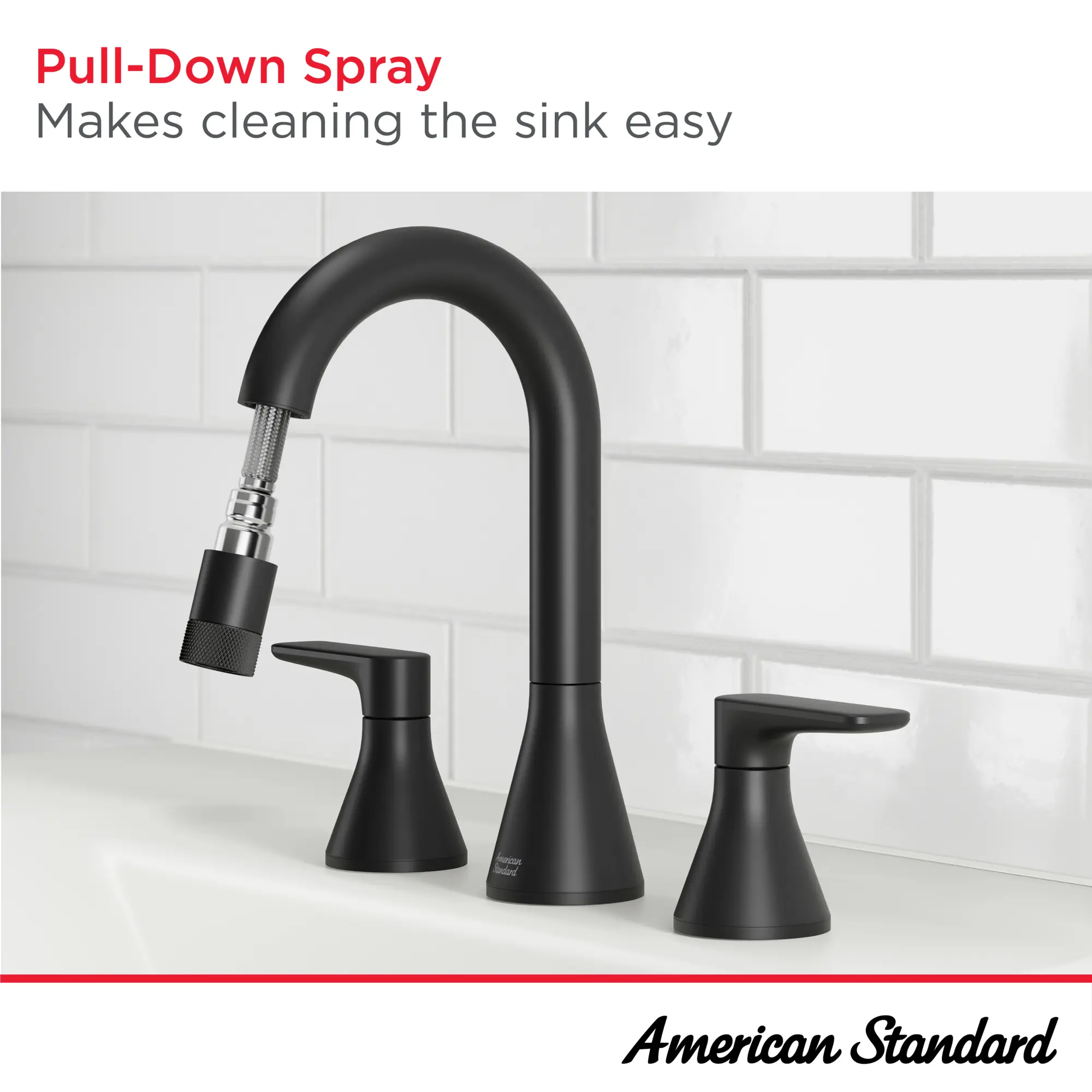 Aspirations® 8-Inch Widespread 2-Handle Pull-Down Bathroom Faucet 1.2gpm/4.5 L/min With Lever Handles