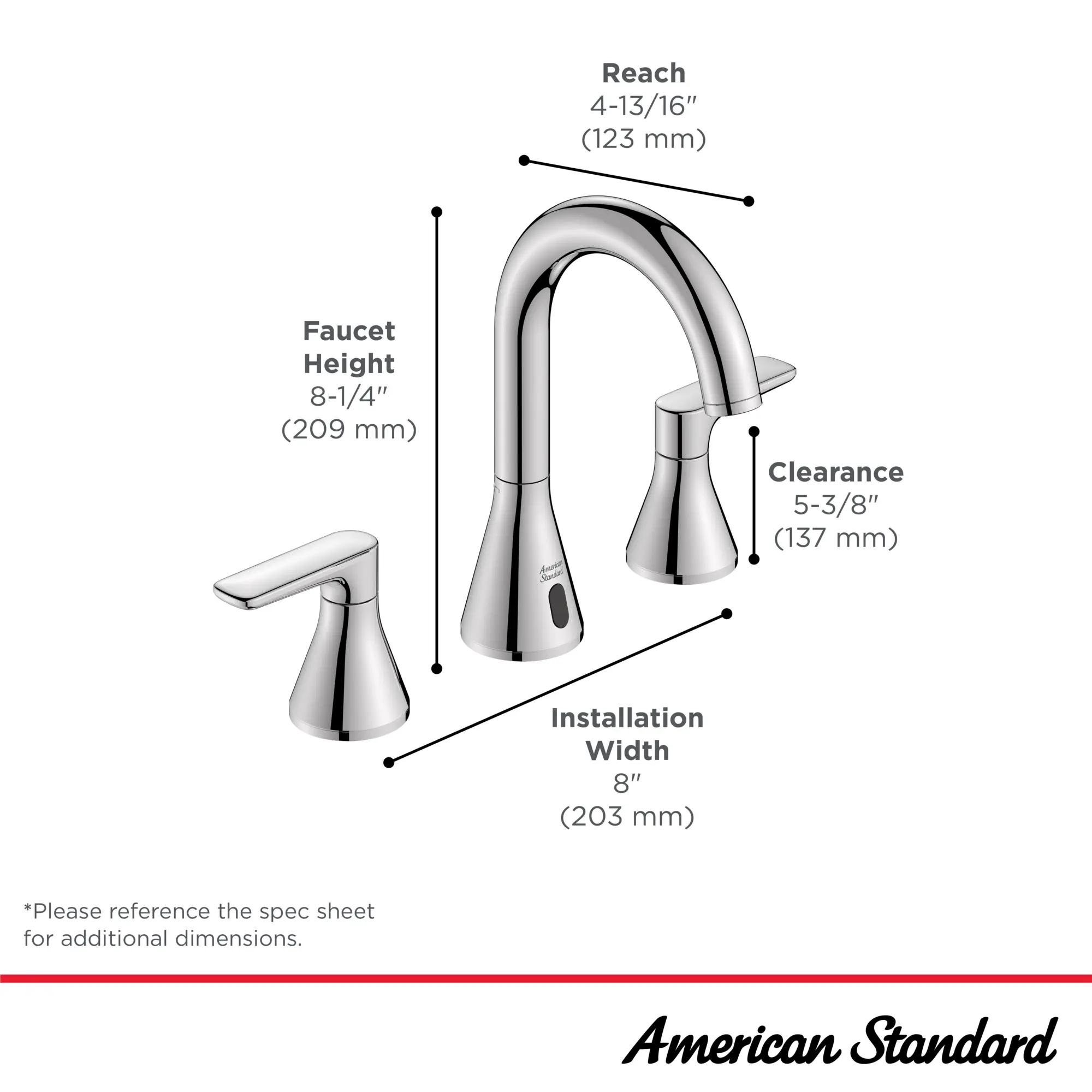 Aspirations® 8-Inch Hybrid Wideset Bathroom Faucet 1.2gpm/4.5L/min With Lever Handles