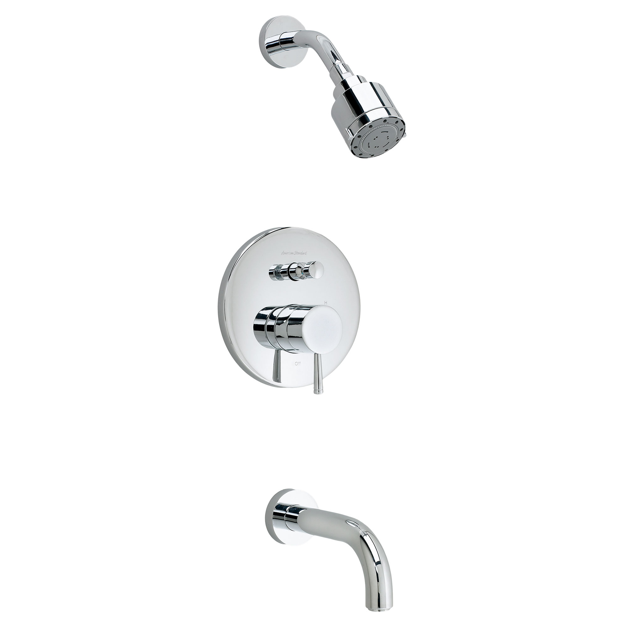 Serin™ 2.5 gpm/9.5 L/min Tub and Shower Trim Kit With Rain Shower Head, Double Ceramic Pressure Balance Cartridge With Lever Handle