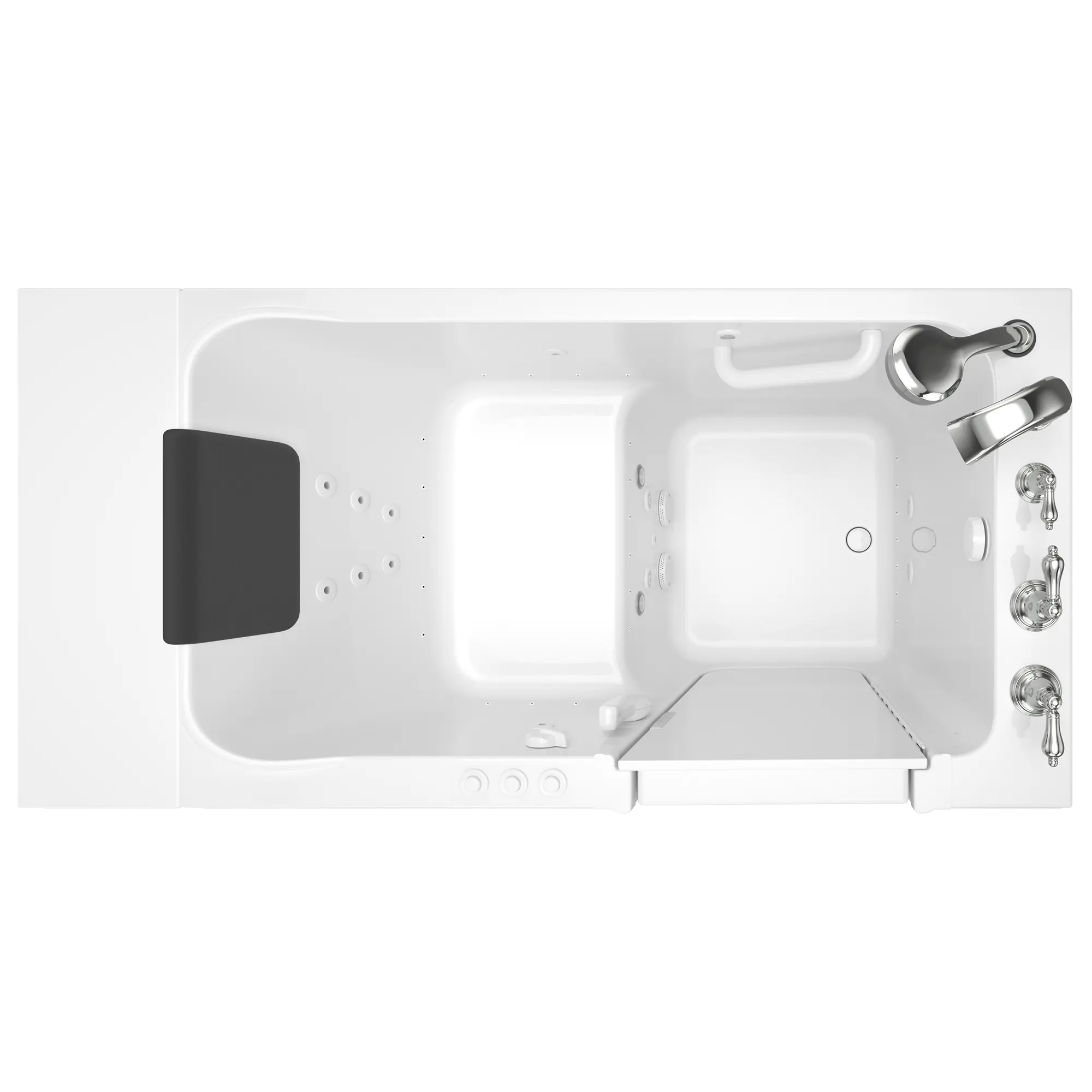 Acrylic Luxury 51 in. x 30 in. Right Hand Walk-In Whirlpool and Air Bathtub in White Acrylic Luxury 51 in. x 30 in. Right Hand Walk-In Whirlpool and Air Bathtub in White