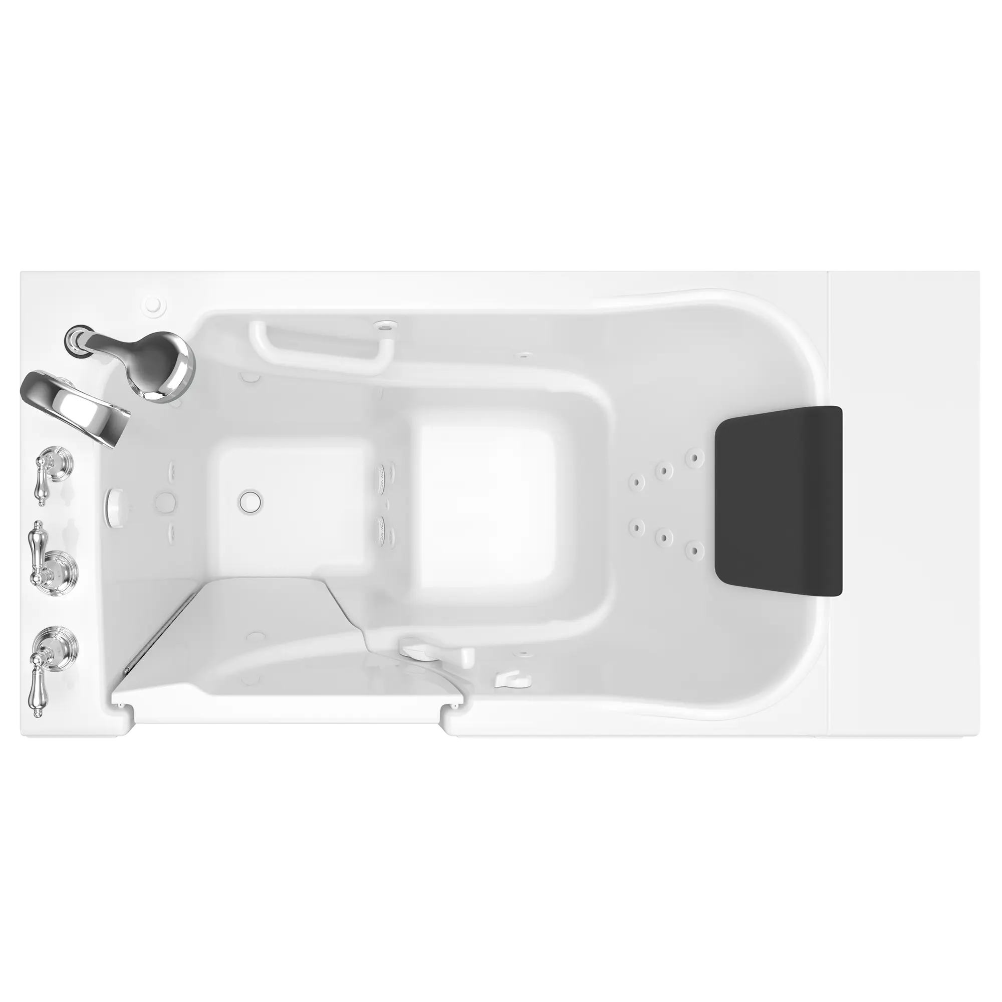 Gelcoat Entry 52 in. Left Hand Walk-In Whirlpool Bathtub in White Gelcoat Entry 52 in. Left Hand Walk-In Whirlpool Bathtub in White