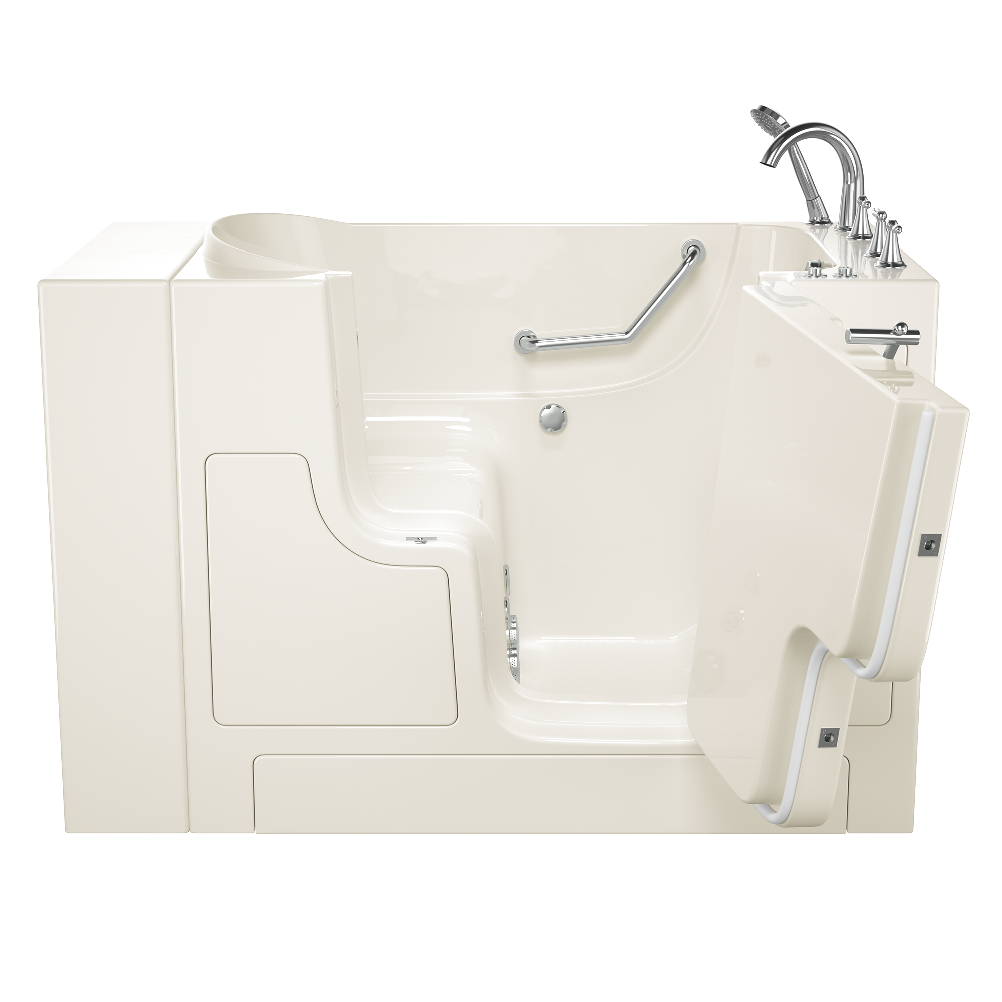 Gelcoat Value Series 30 x 52 -Inch Walk-in Tub With Whirlpool System - Right-Hand Drain With Faucet