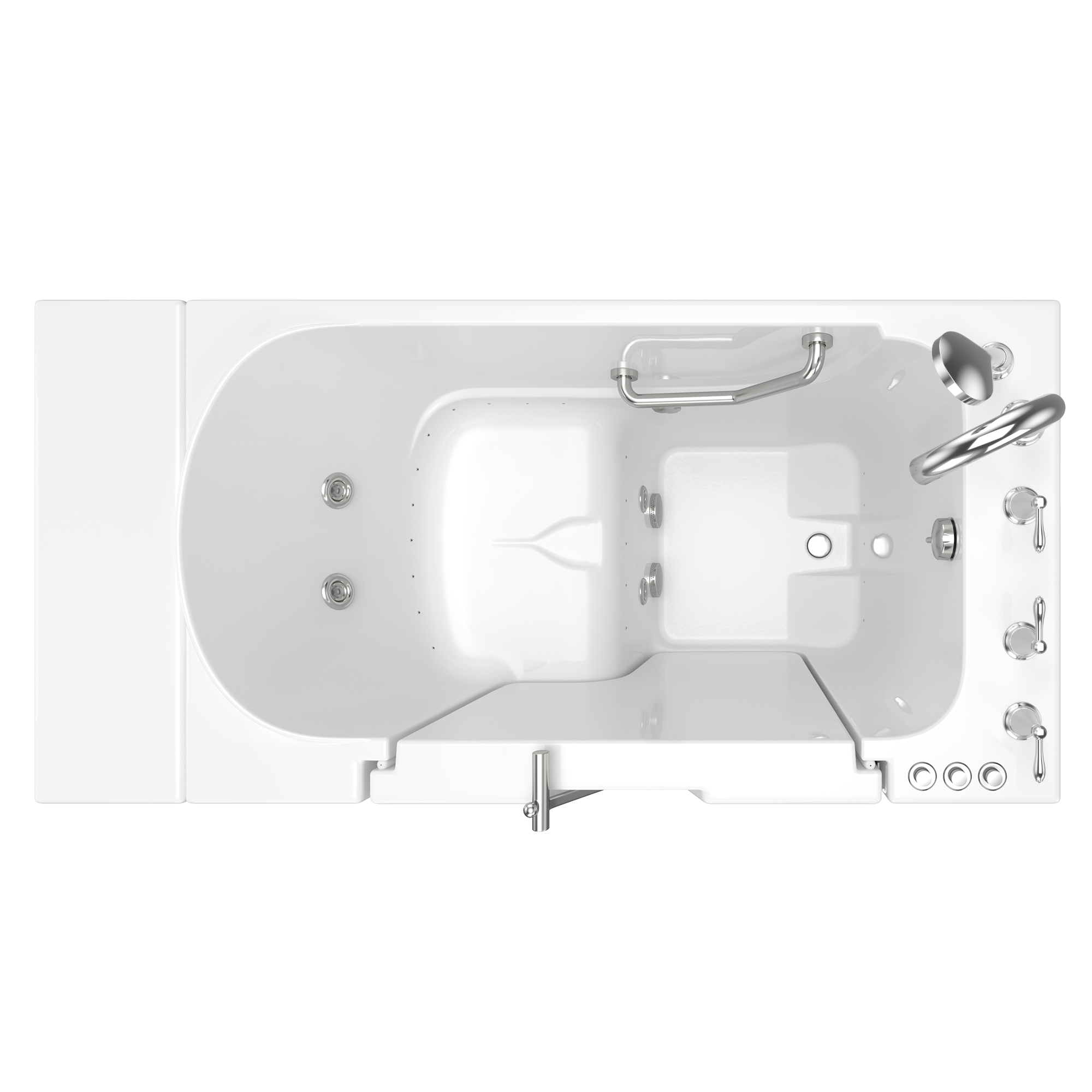 Gelcoat Value Series 30 x 52 -Inch Walk-in Tub With Combination Air Spa and Whirlpool Systems - Right-Hand Drain With Faucet