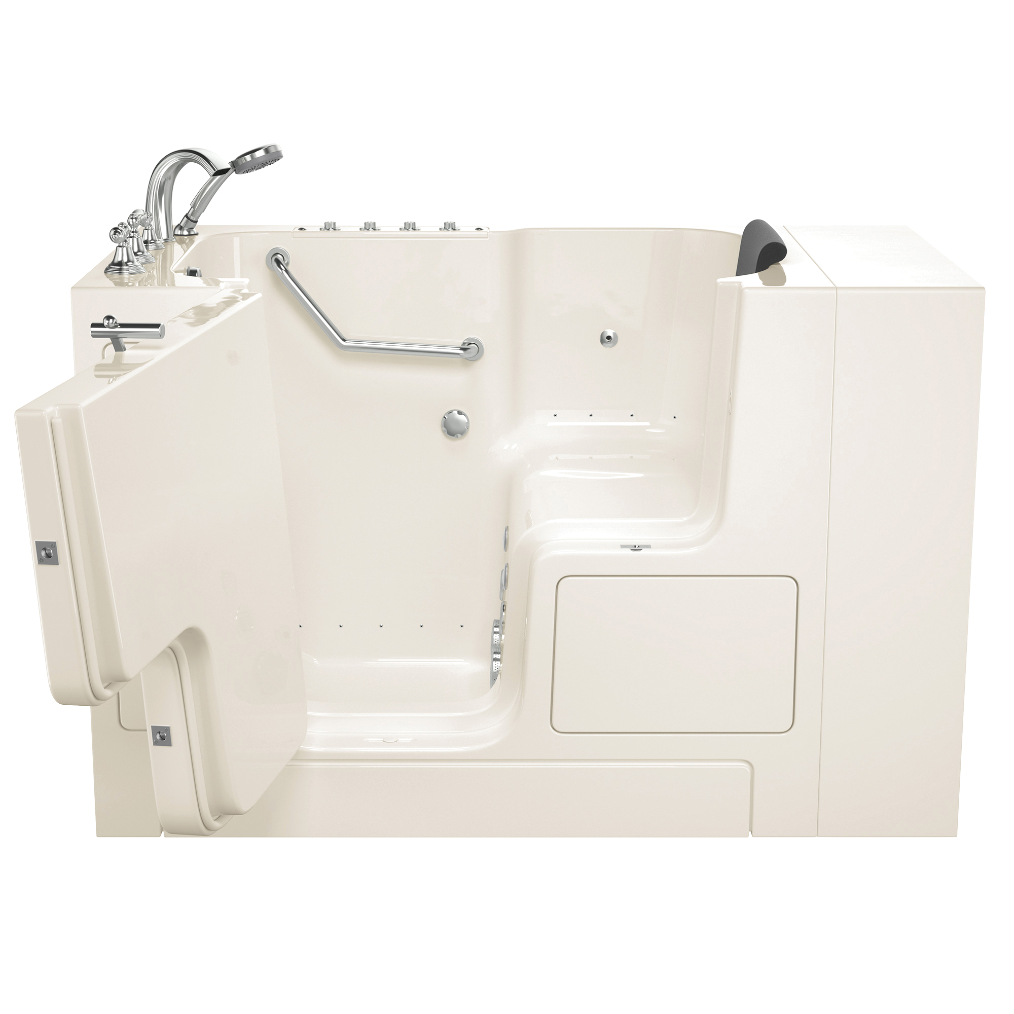 Gelcoat Premium Series 32 x 52 -Inch Walk-in Tub With Combination Air Spa and Whirlpool Systems - Left-Hand Drain With Faucet