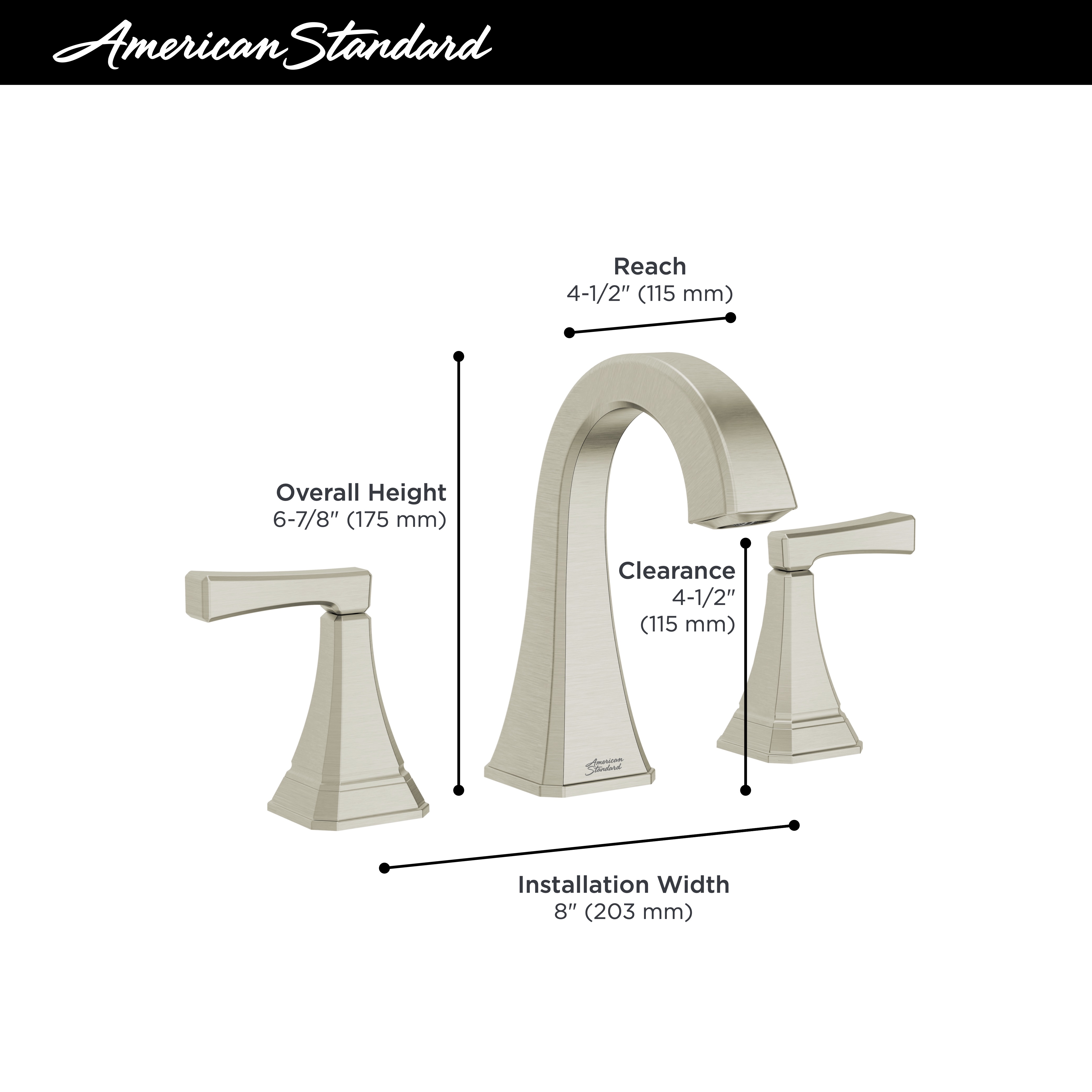 Westerly® 8-Inch Widespread 2-Handle Bathroom Faucet 1.2 gpm/4.5 L/min With Lever Handles