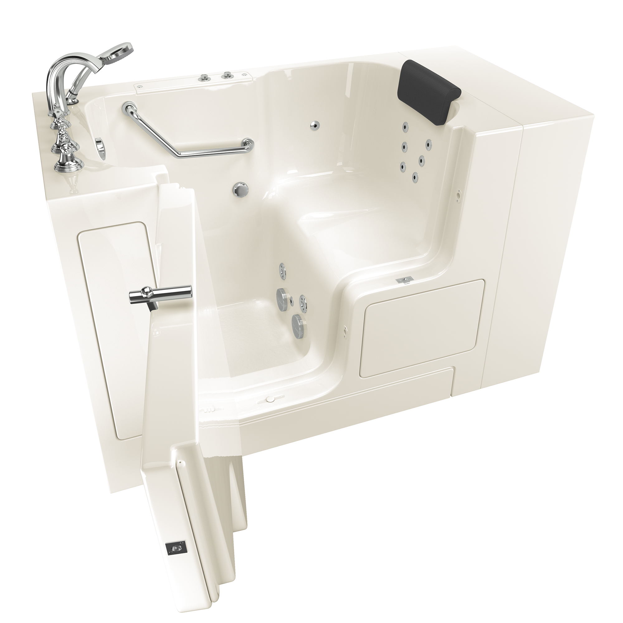 Gelcoat Premium Series 32 x 52 -Inch Walk-in Tub With Whirlpool System - Left-Hand Drain With Faucet