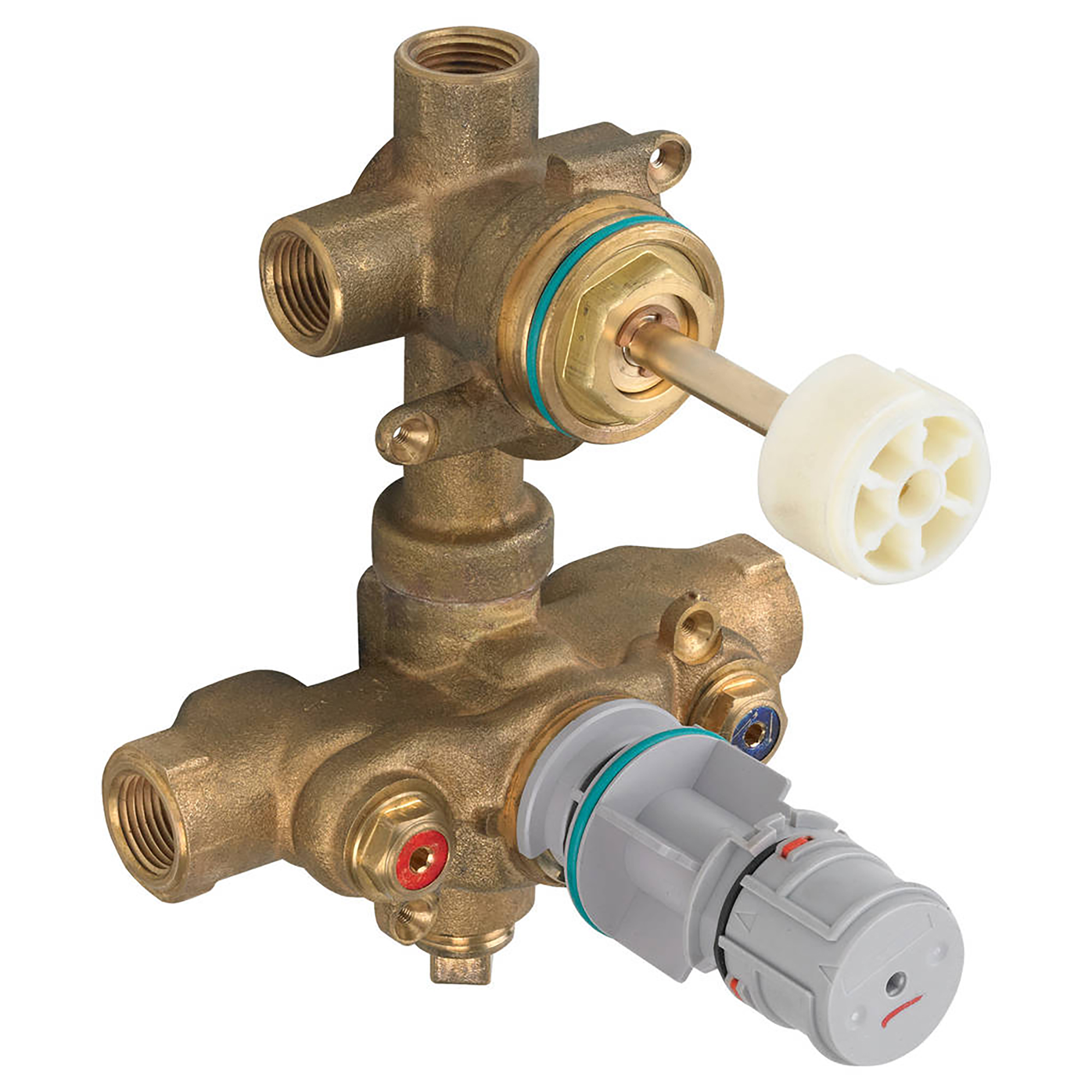 2-Hdl Thermo Rgh Valve W/3Way Div-Shared