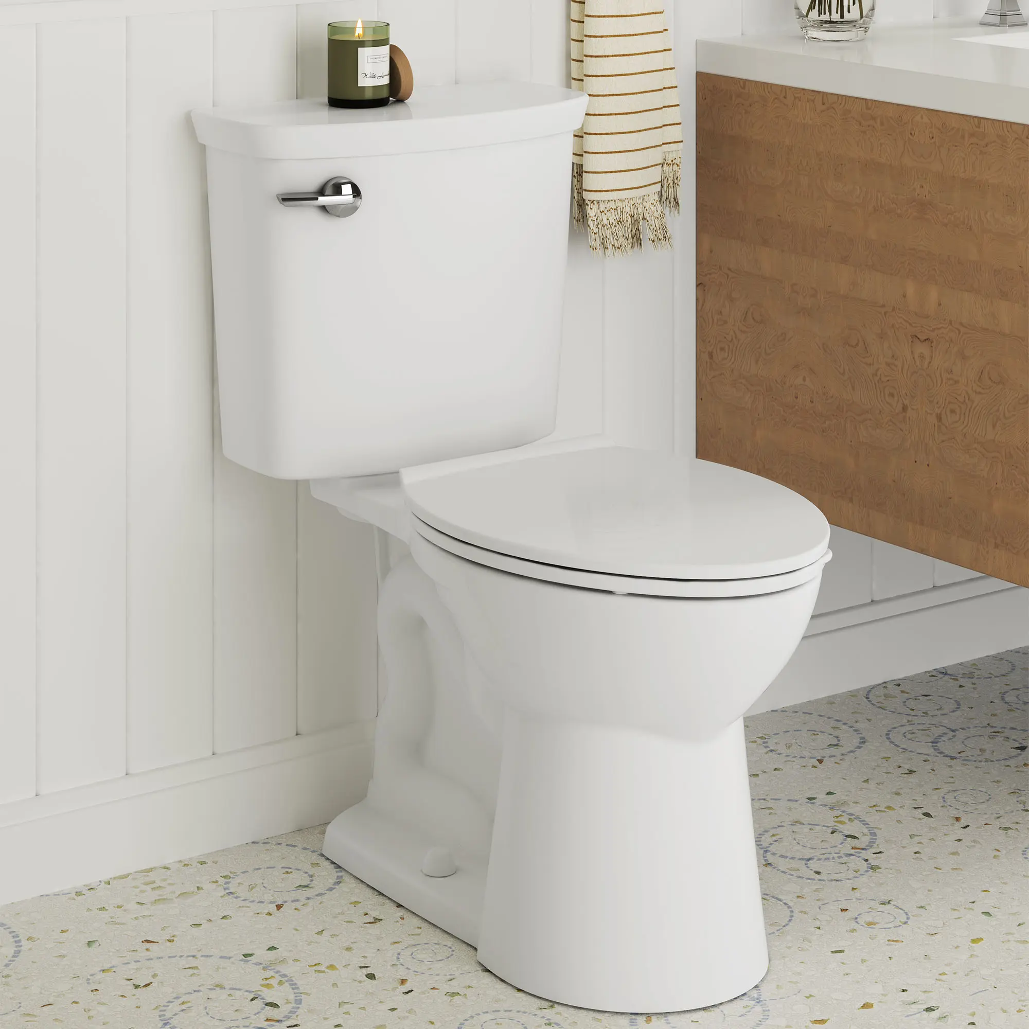 VorMax® Two-Piece 1.28 gpf/4.8 Lpf Chair Height Elongated Toilet Less Seat