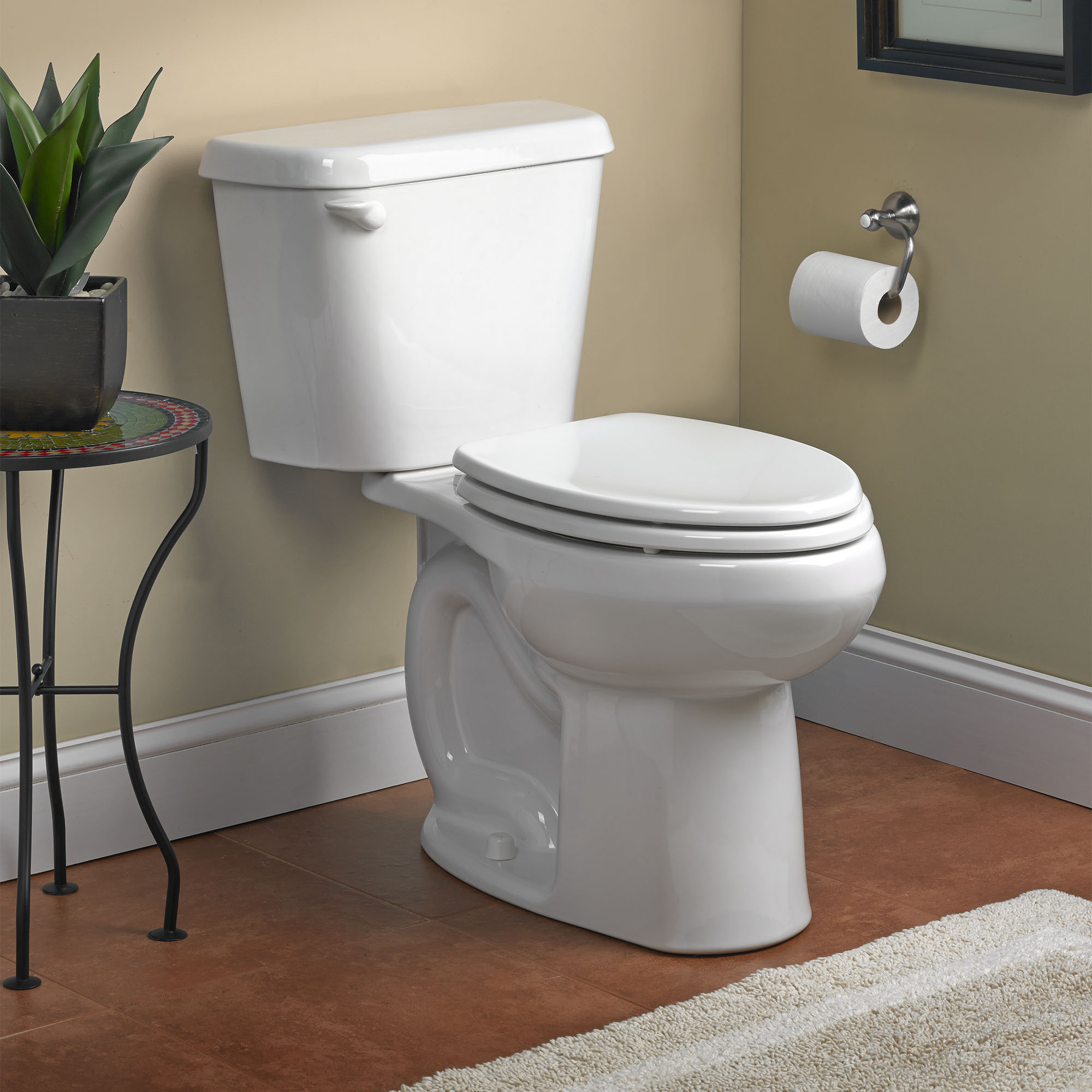 Colony™ Two-Piece 1.28 gpf/4.8 Lpf Chair Height Elongated 10-Inch Rough Toilet Less Seat