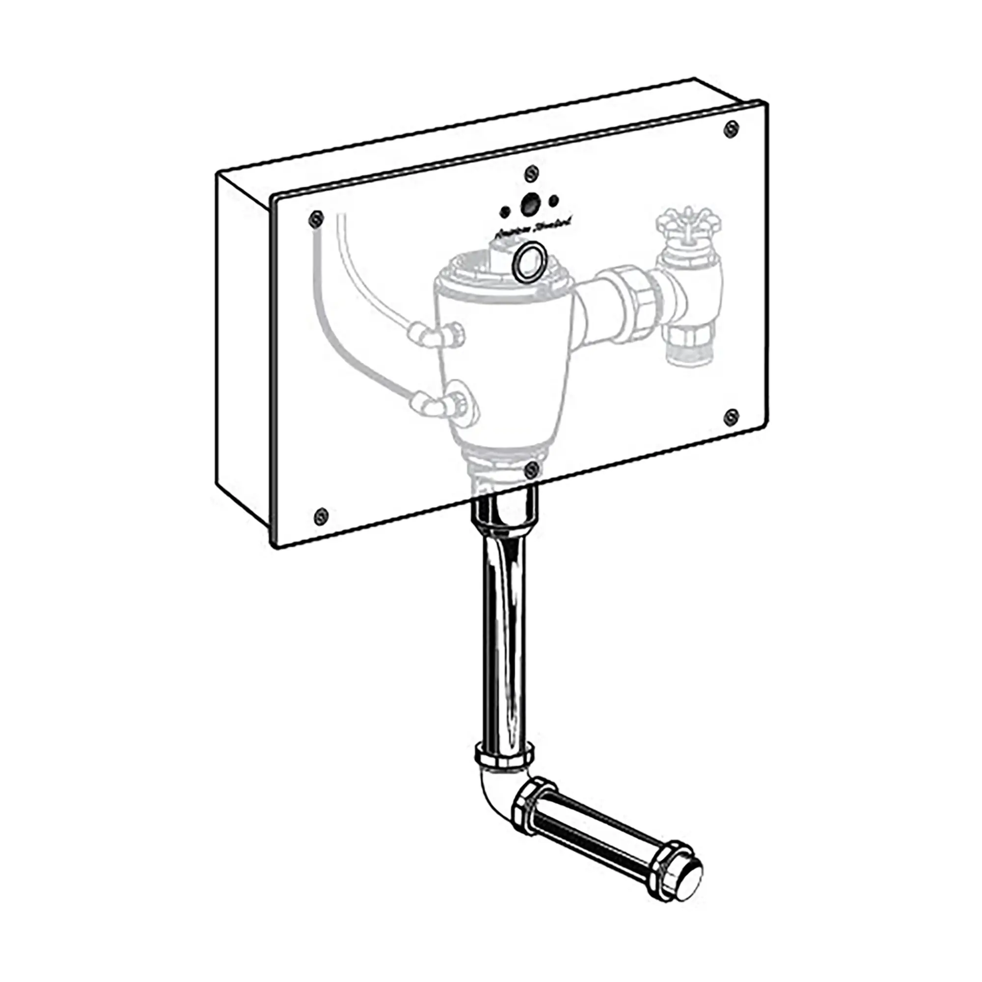 Ultima® Selectronic® - Robinet de chasse pour urinoir, dissimulé dans un boîtier mural, modèle de base, de type à piston, 0,125 gpc/0,5 lpc